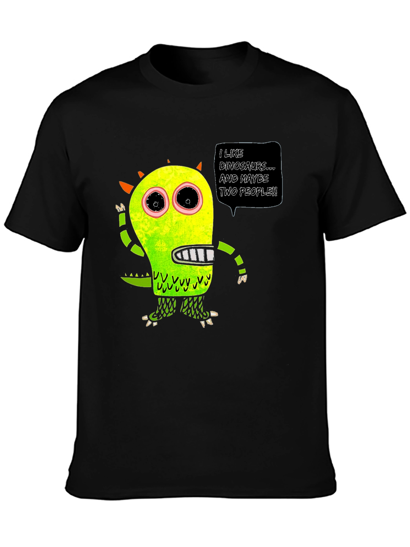 Black Dinosaur Lover T-Shirt - Funny Graphic Tee view 3