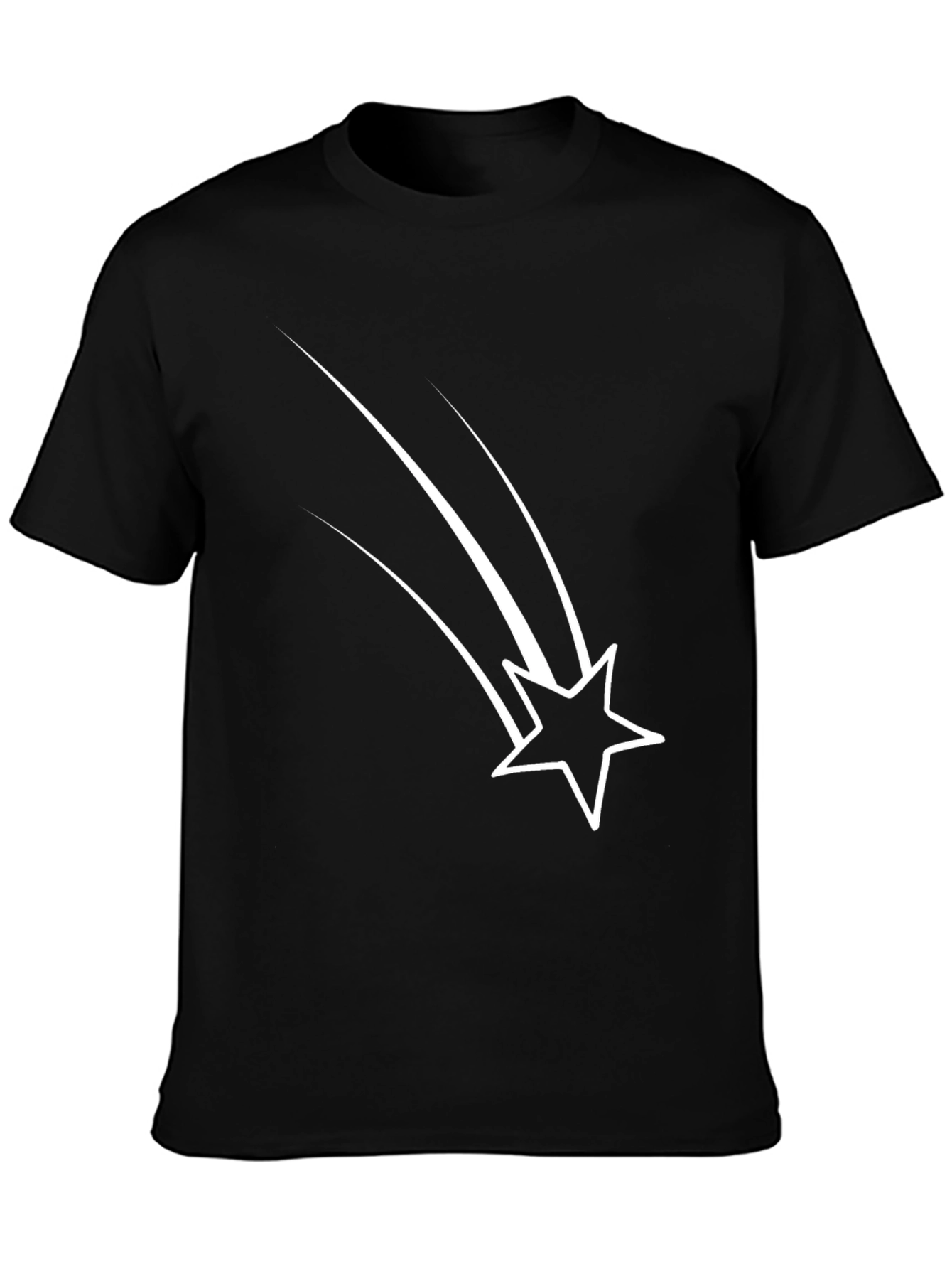 Black Black Tee with Shooting Star Design view 3