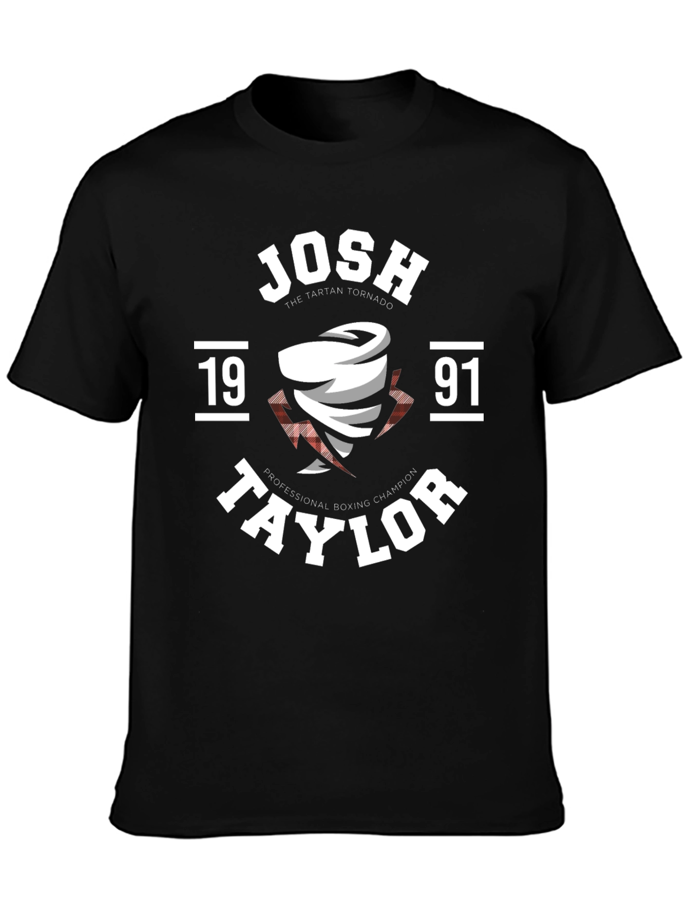 Black Josh Taylor Tartan Tornado T-Shirt view 3