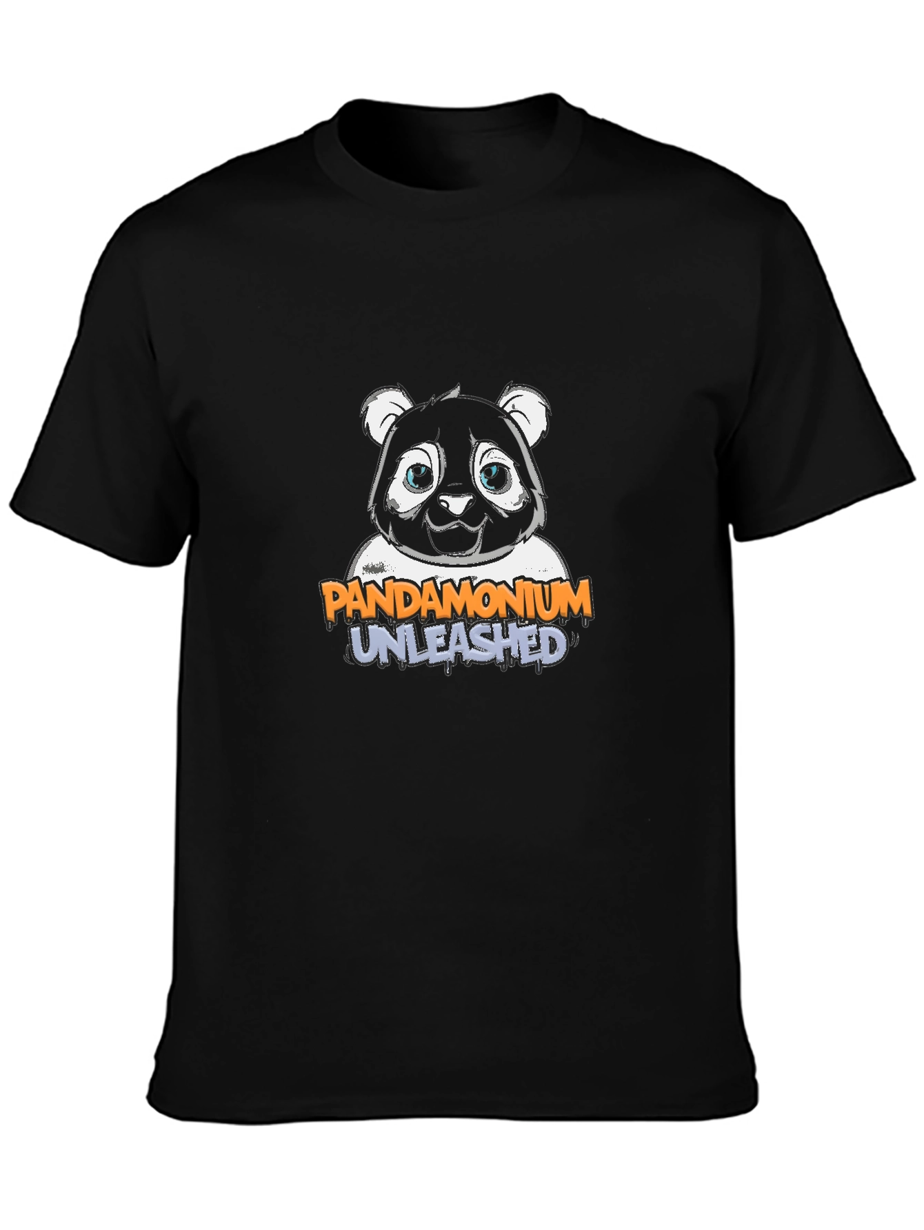 Black Pandamonium Unleashed Graphic Tee - Black Cotton Blend view 3