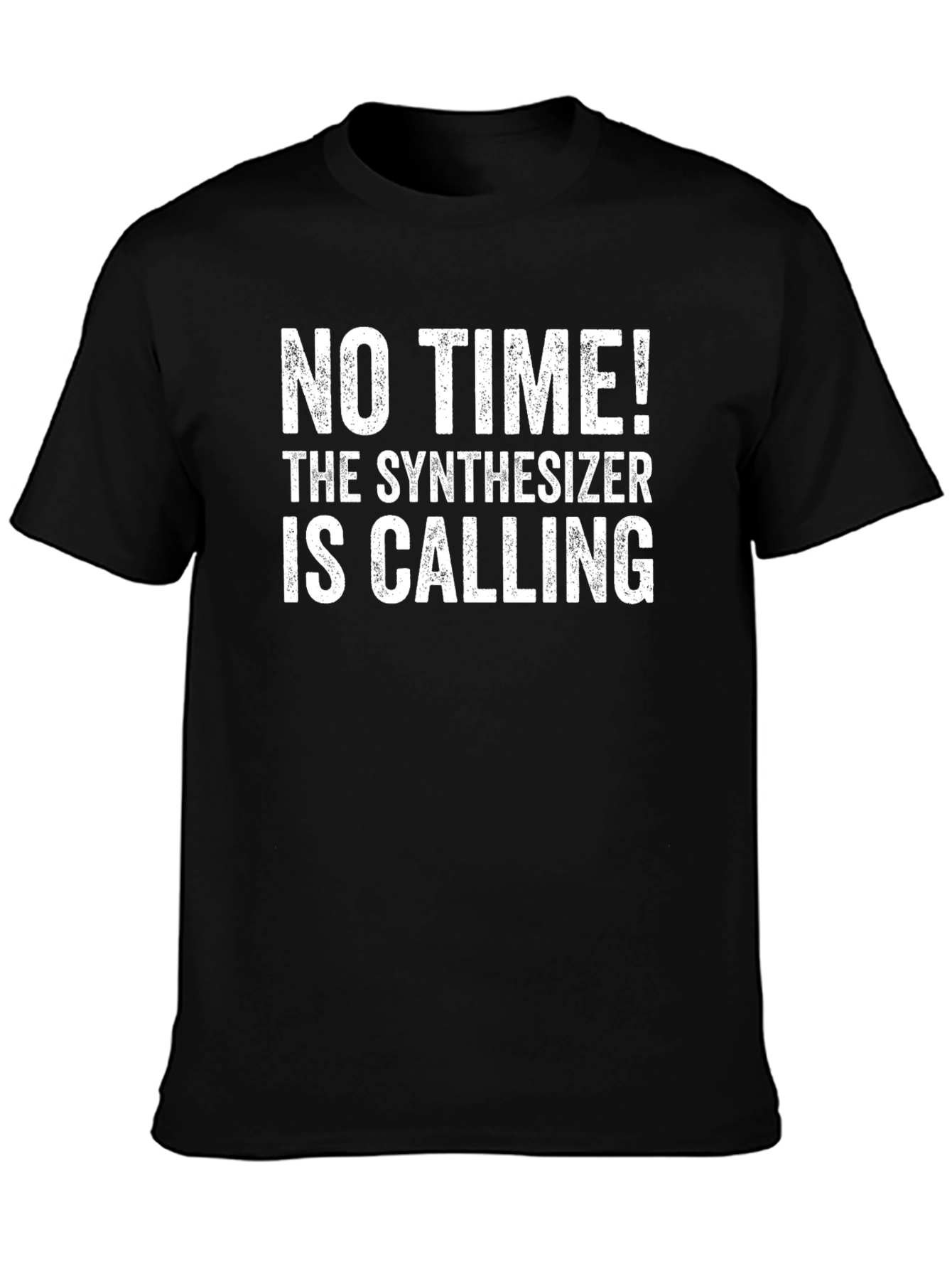 Black Synthesizer Calling T-Shirt - Musician Gift view 3