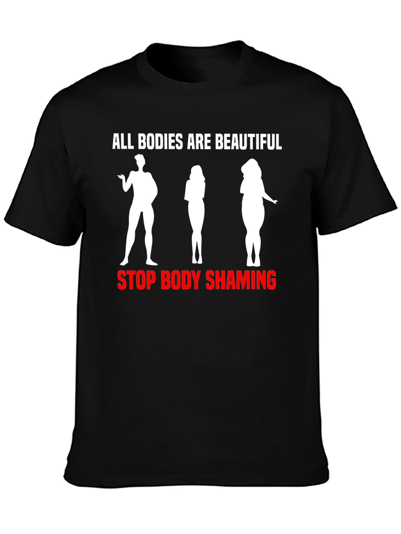 Black All Bodies are Beautiful Graphic Tee view 3