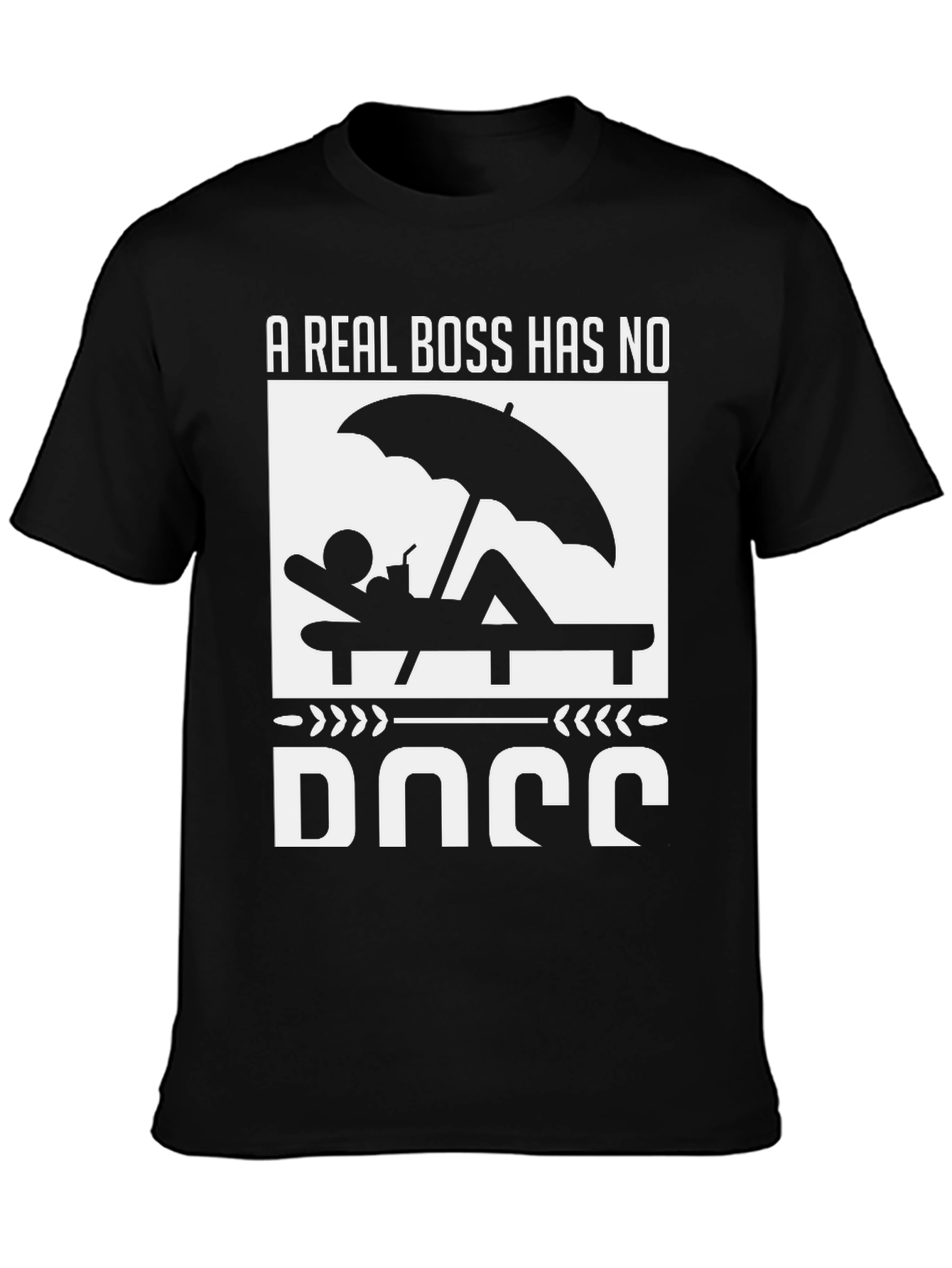 Black A Real Boss Graphic T-Shirt - Vacation Mode view 3
