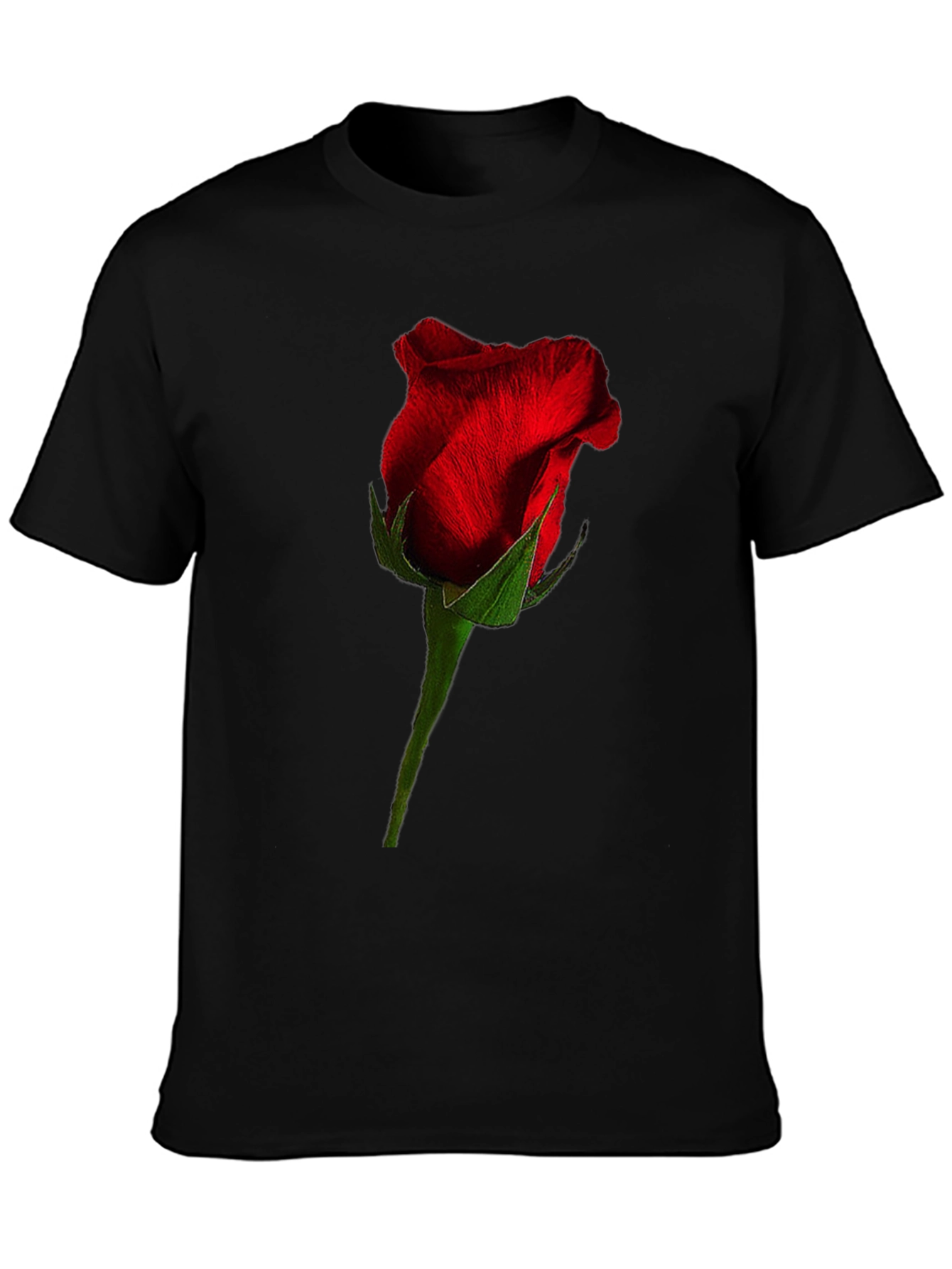 Black Rose Graphic Black T-Shirt - Floral Casual Tee view 3
