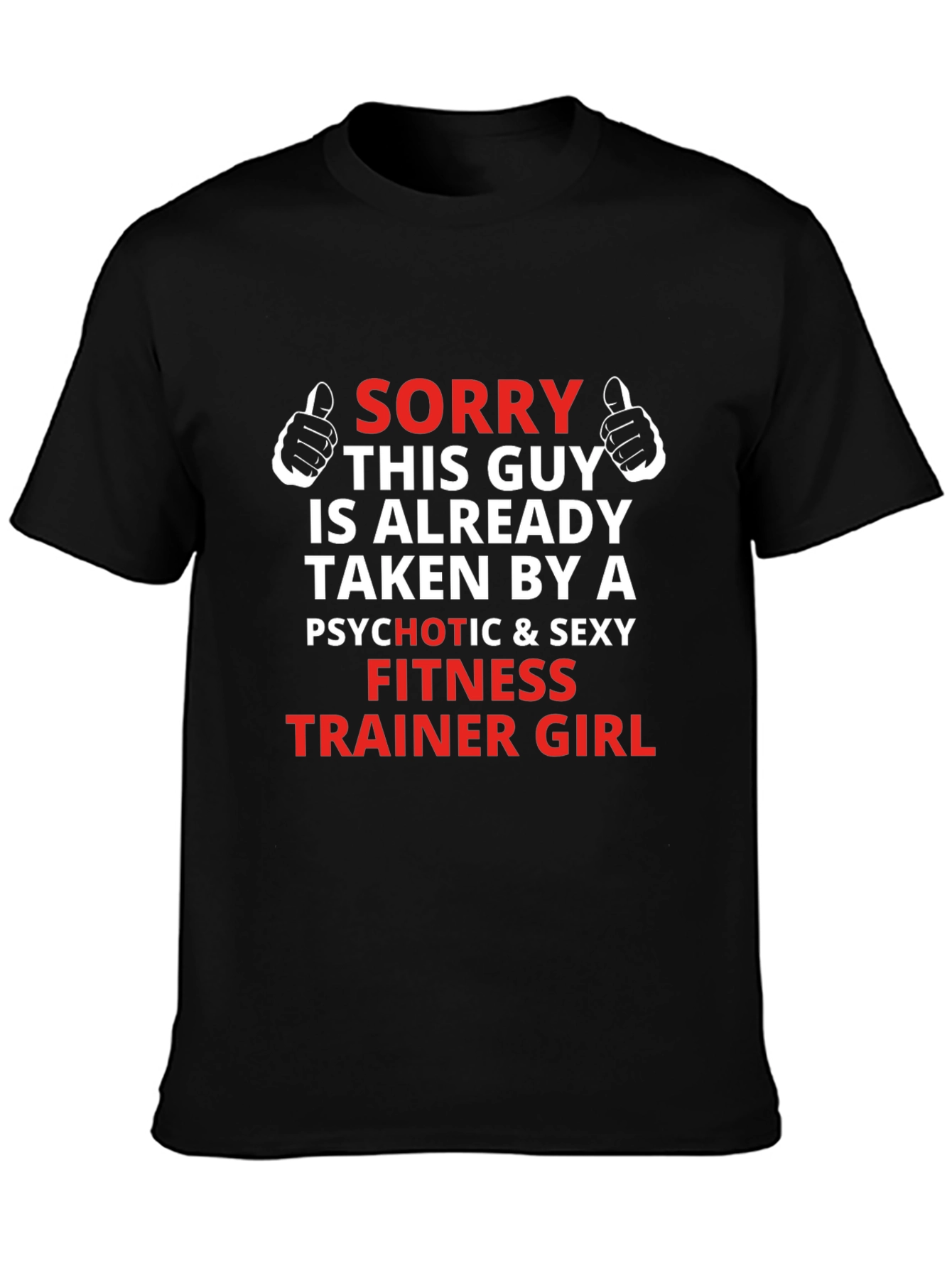 Black Funny "Taken By" Fitness Trainer T-Shirt view 3