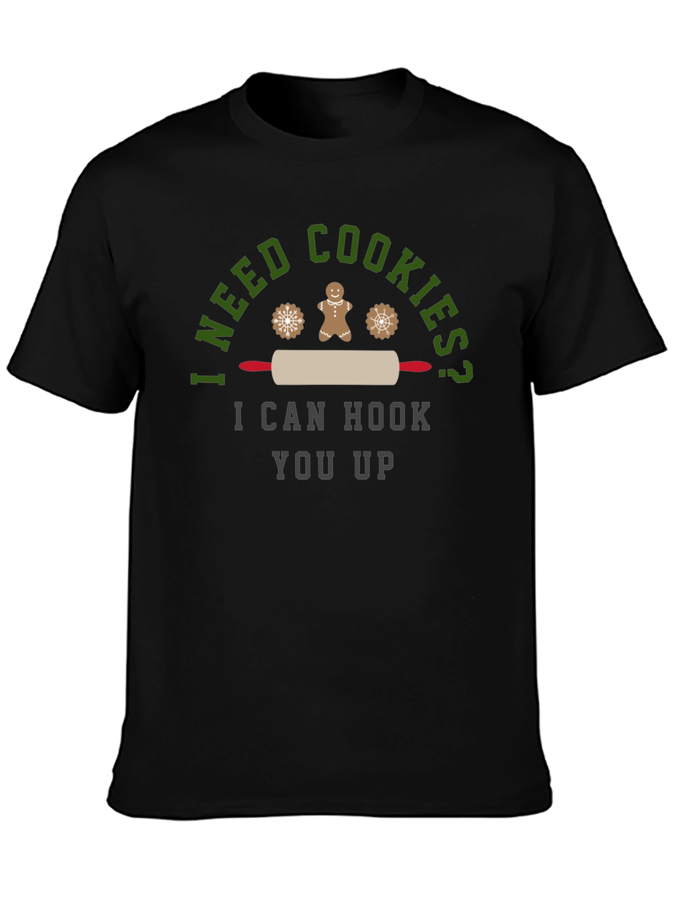 Black I Need Cookies? Graphic Tee view 3