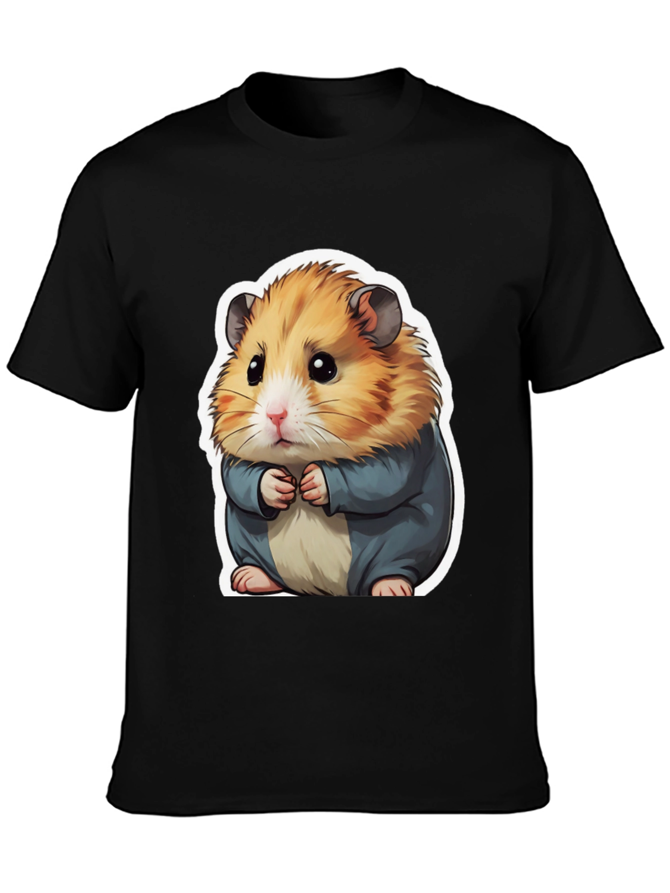 Black Cute Hamster Graphic Tee - Soft & Stylish view 3