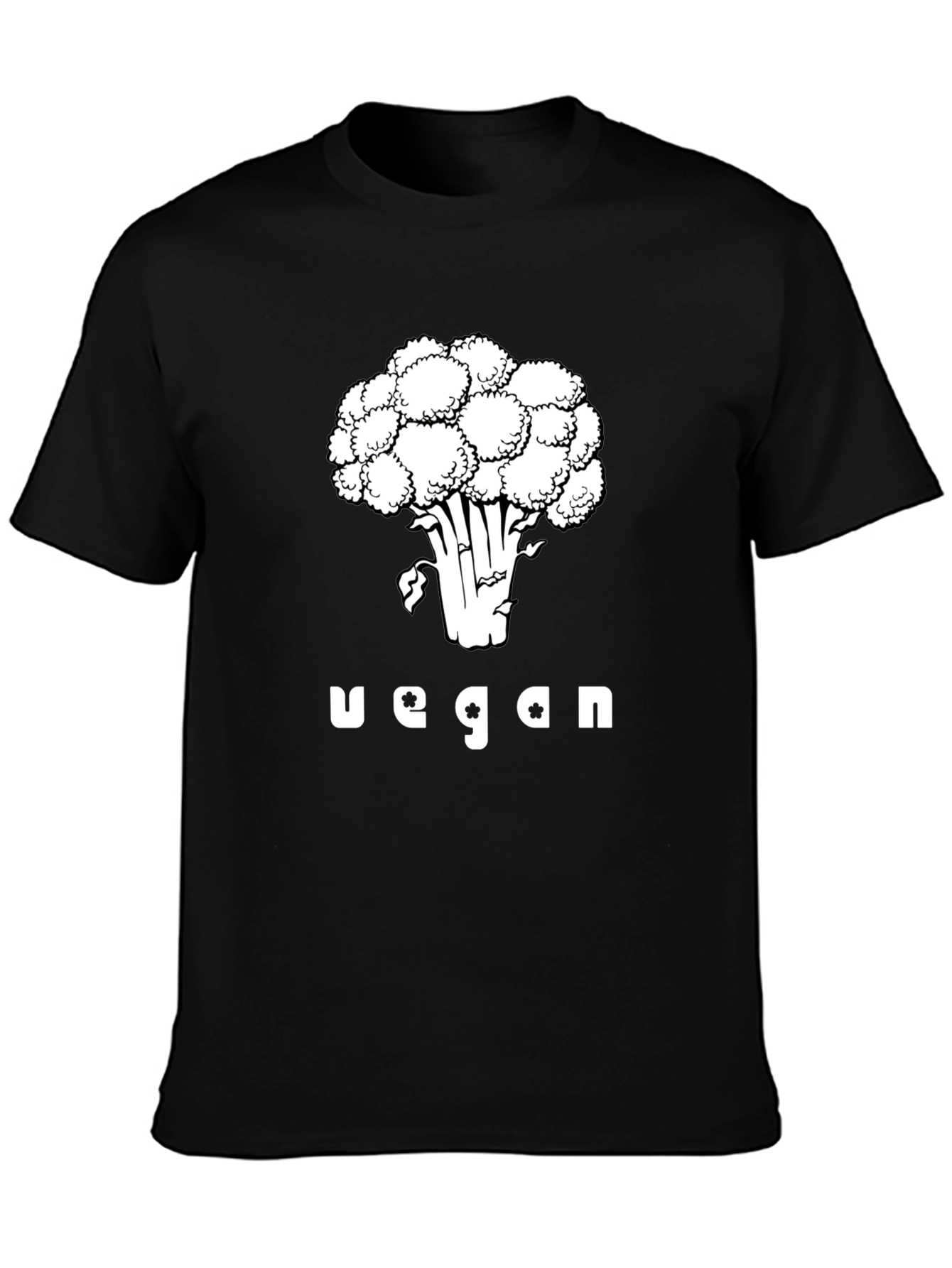 Black Vegan Broccoli Graphic Tee - Black view 3