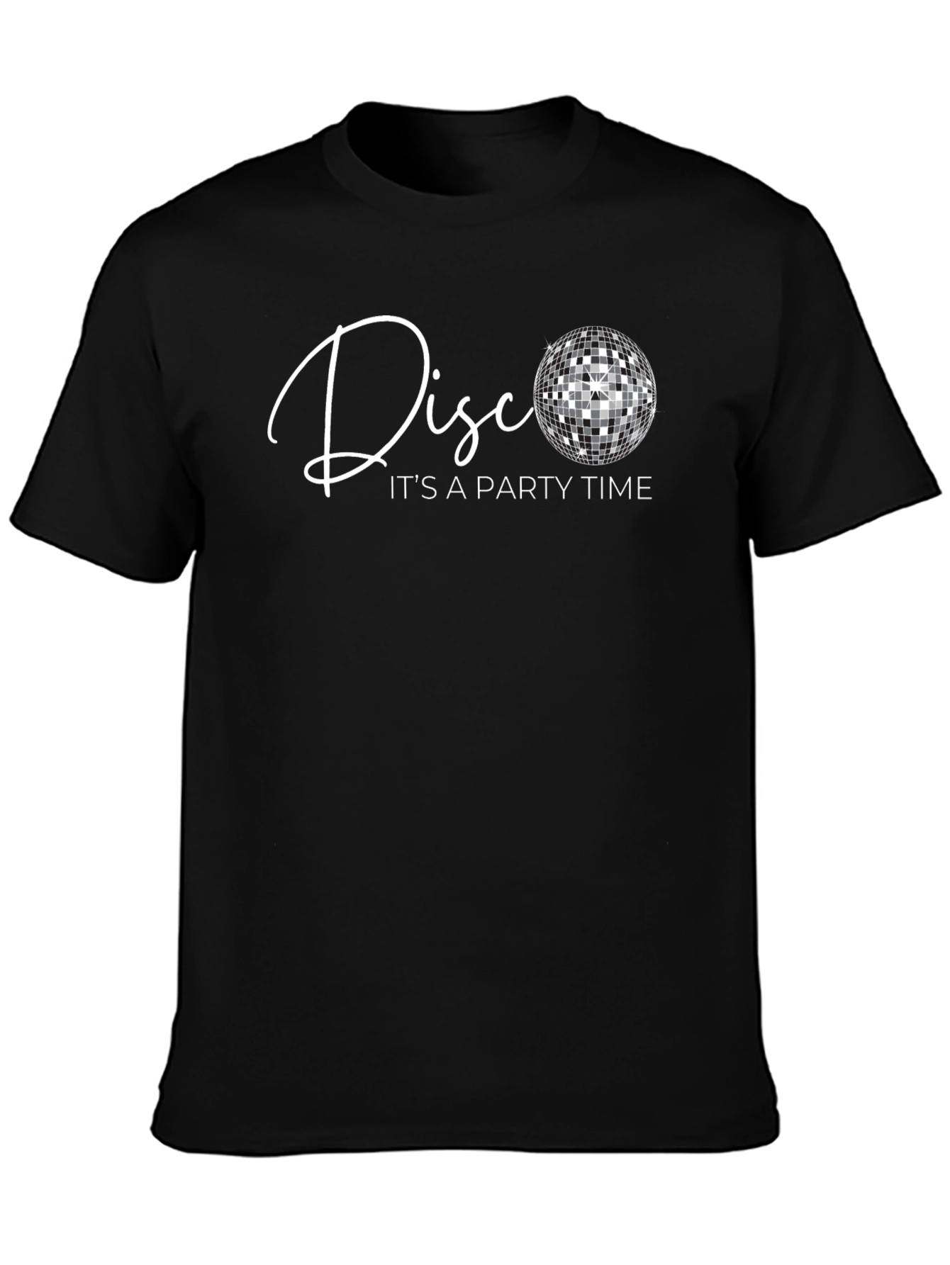 Black Disco Party Time Black Graphic Tee view 3
