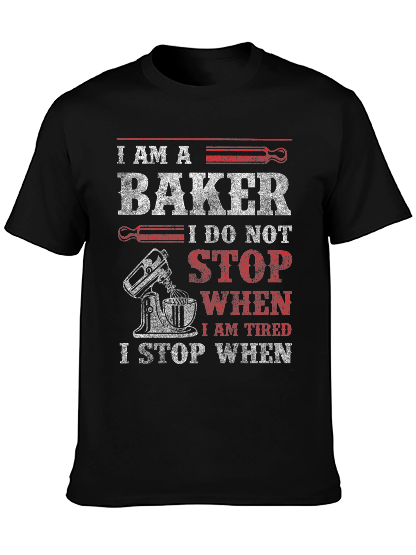 Black I Am A Baker Graphic T-Shirt view 3