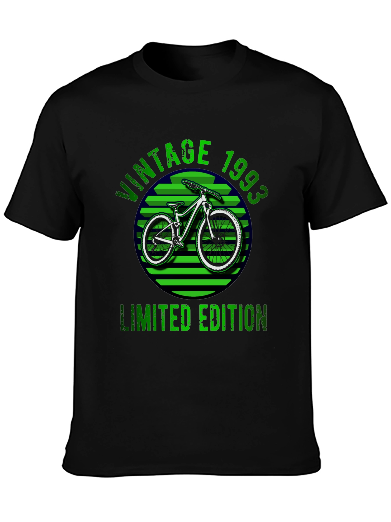 Black Vintage 1993 Limited Edition Bicycle Graphic T-Shirt view 3