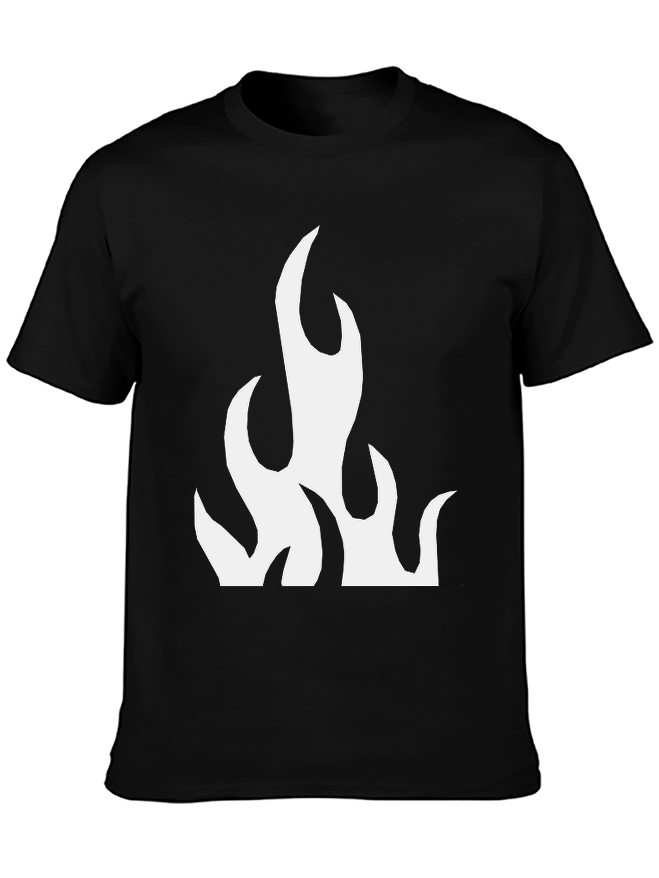 Black Black T-Shirt with Flame Graphic view 3