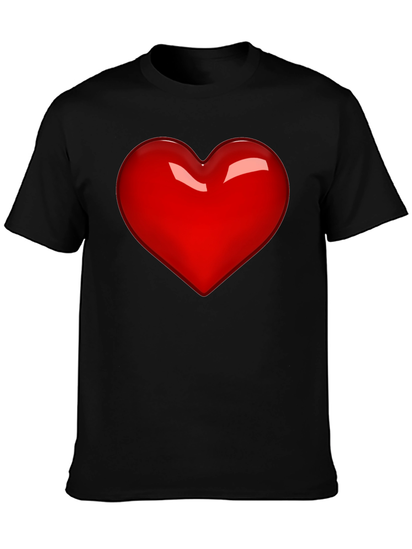 Black Bold Red Heart Graphic Tee - Men's Black T-Shirt view 3