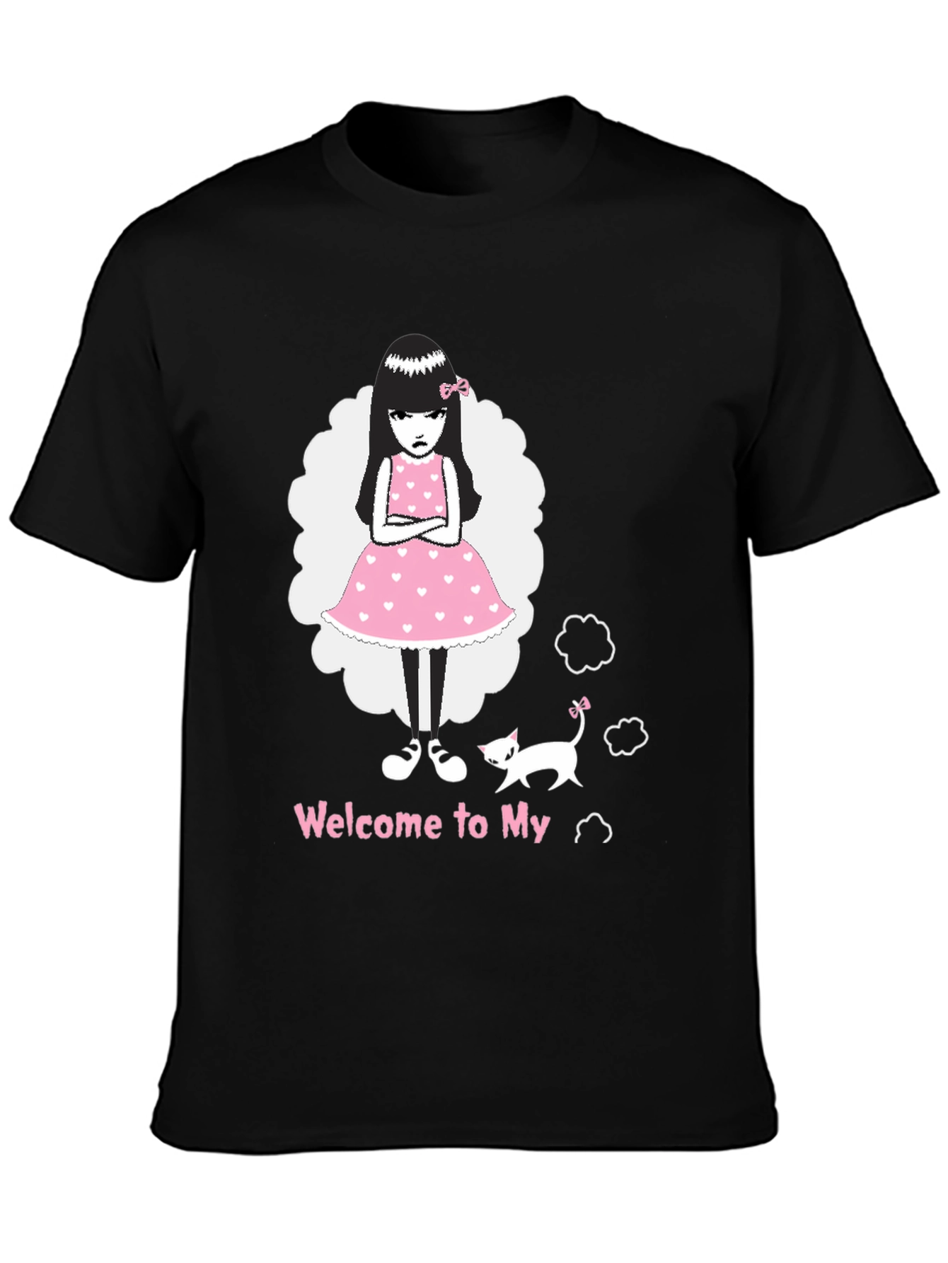 Black Grumpy Girl Black T-Shirt view 3