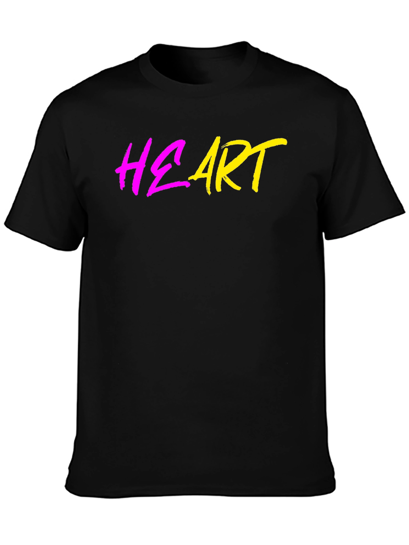 Black Heart Graphic Black Tee - Trendy Casual Wear view 3