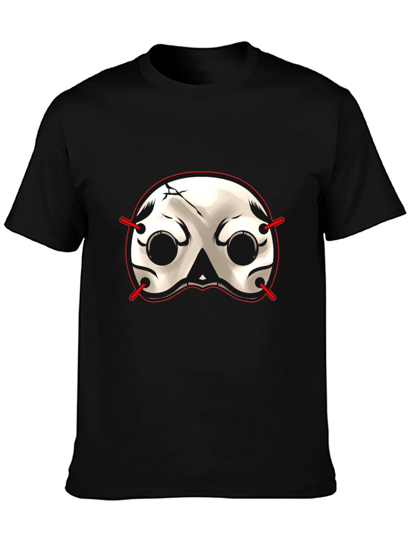 Black Skull Mask Graphic T-Shirt - Black view 3