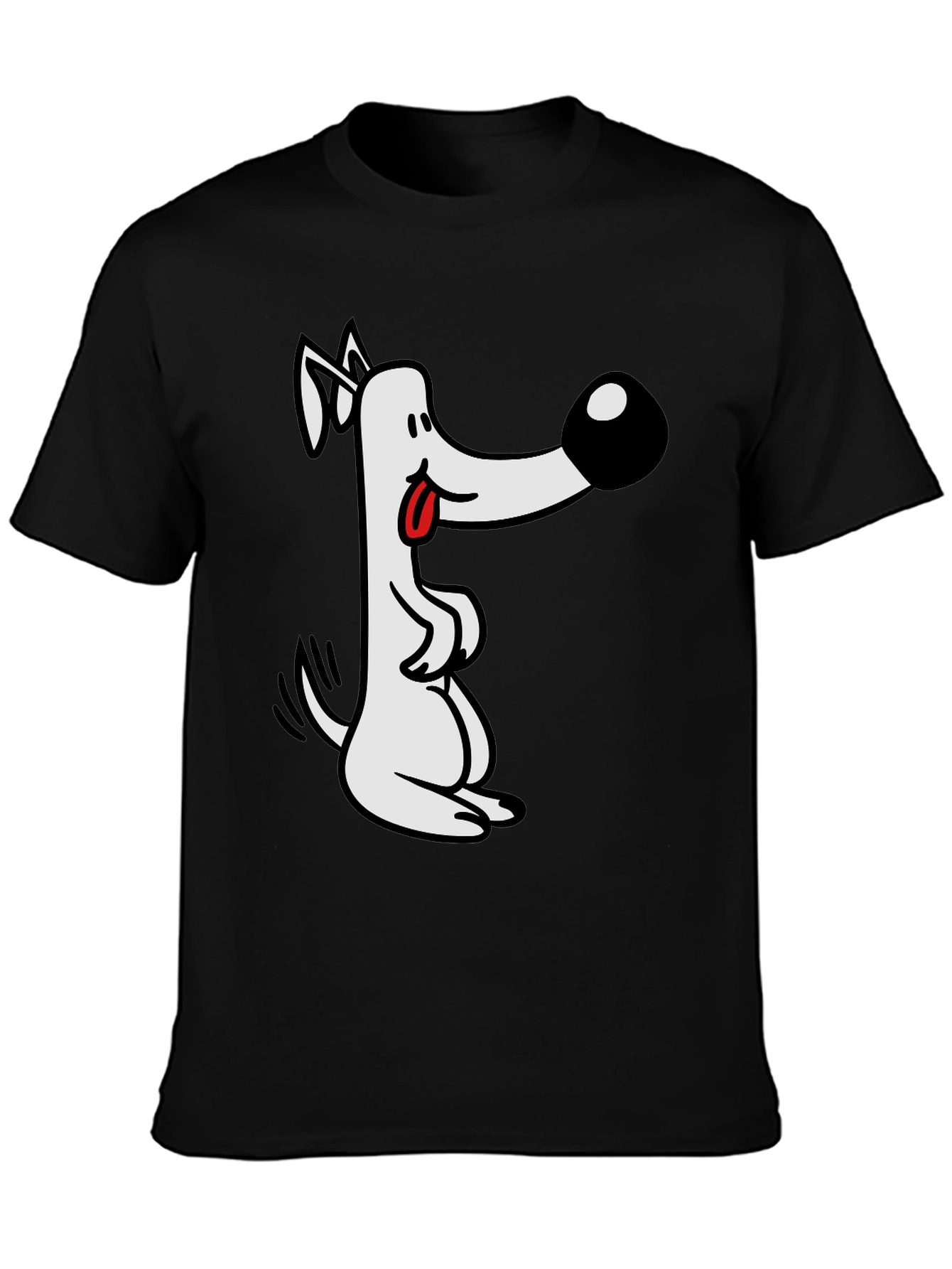 Black Cartoon Dog Graphic Tee - Black view 3