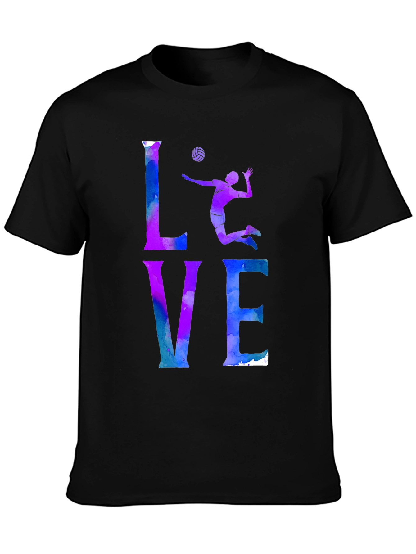 Black Volleyball Love Graphic Tee - Stylish Sports Shirt view 3