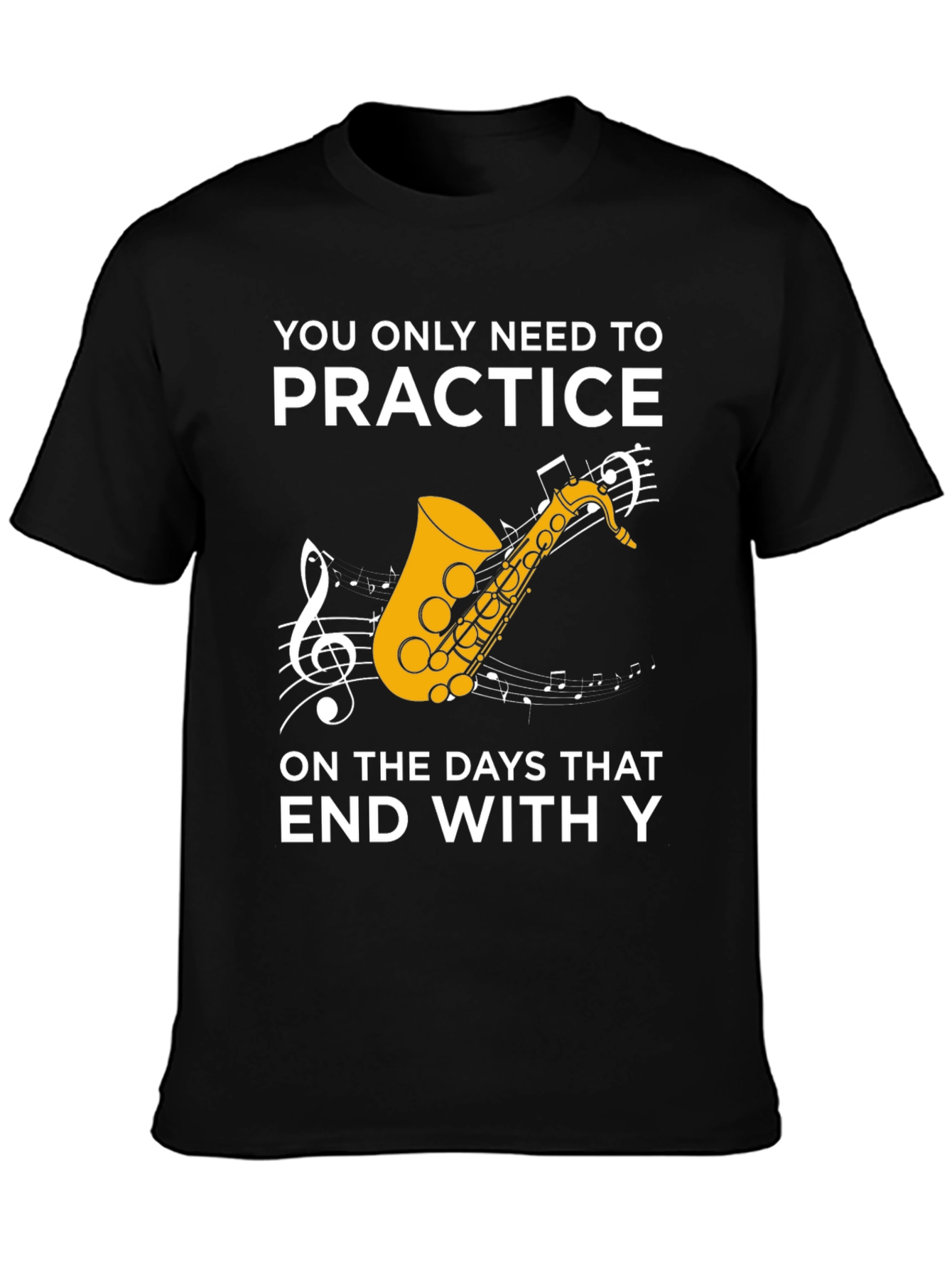 Black Practice Saxophone Humor T-Shirt view 3
