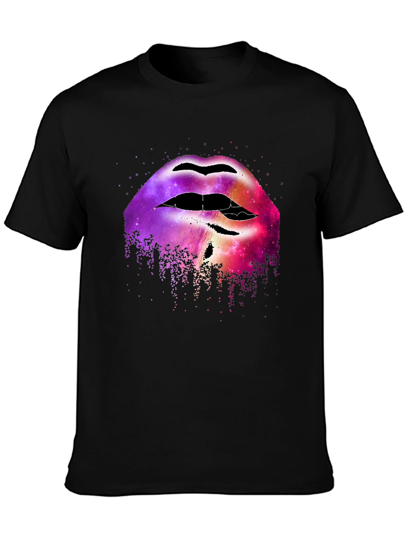 Black Galaxy Lips Graphic Tee - Unique Fashion Statement view 3