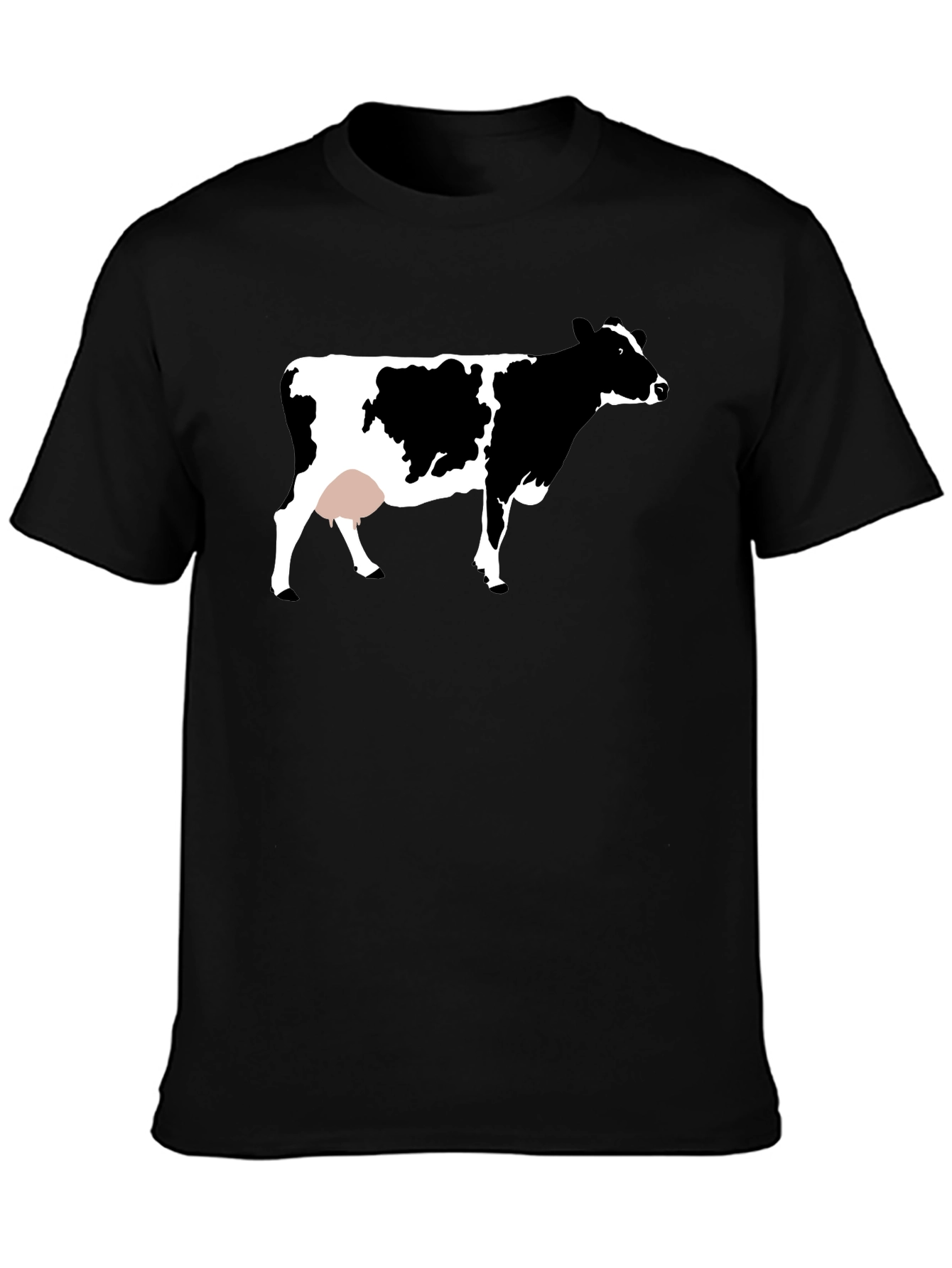Black Cow Graphic Tee - Unisex Black T-Shirt view 3