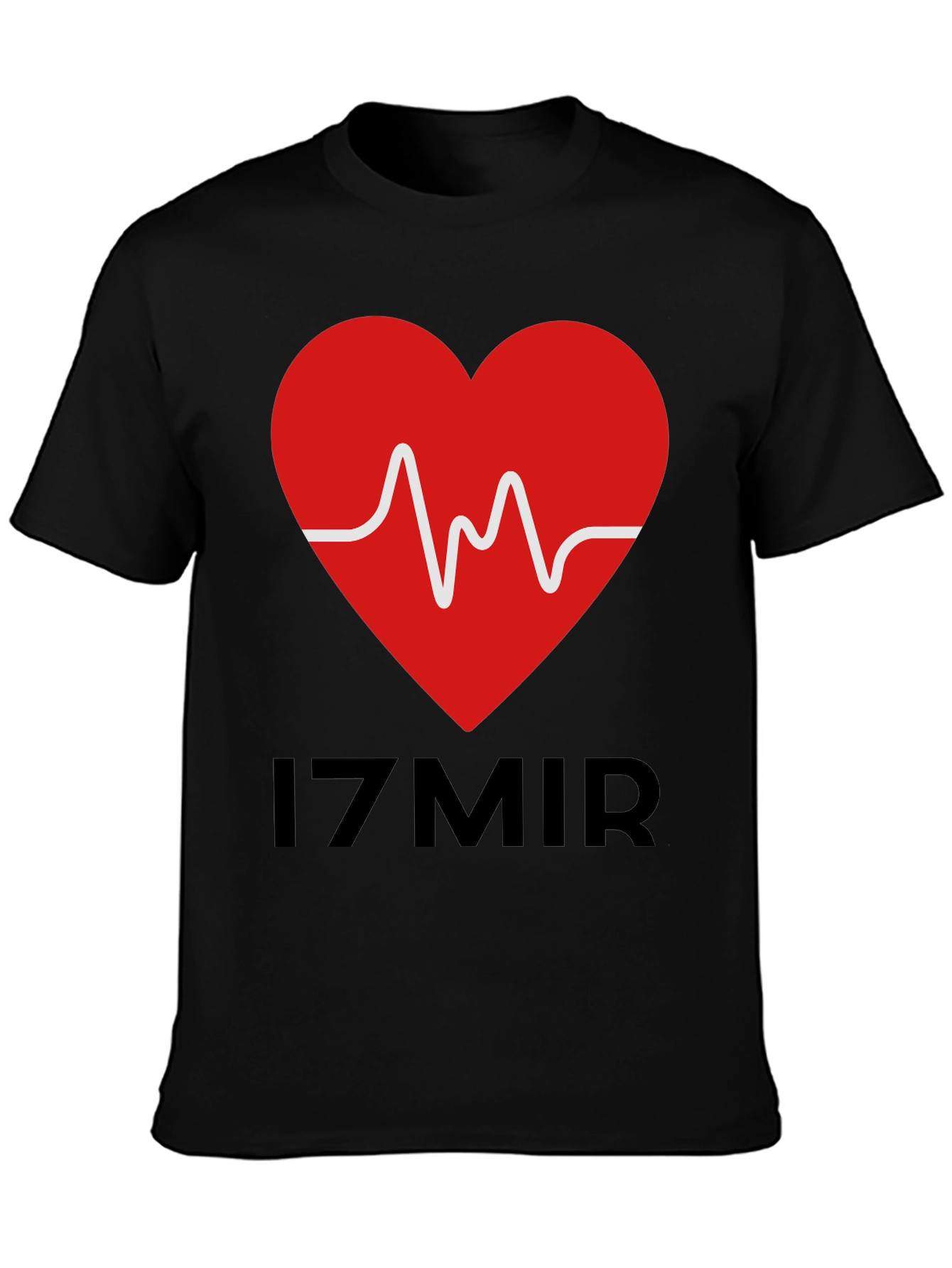 Black Izmir Heartbeat T-Shirt - Unique Graphic Tee view 3