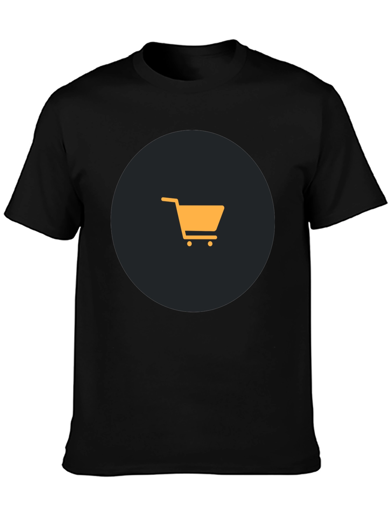 Black T-Shirt with Shopping Cart Graphic - 3