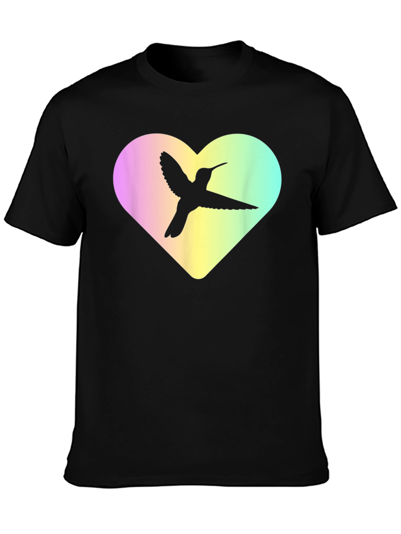 Black Hummingbird Heart Graphic Tee - Unisex view 3