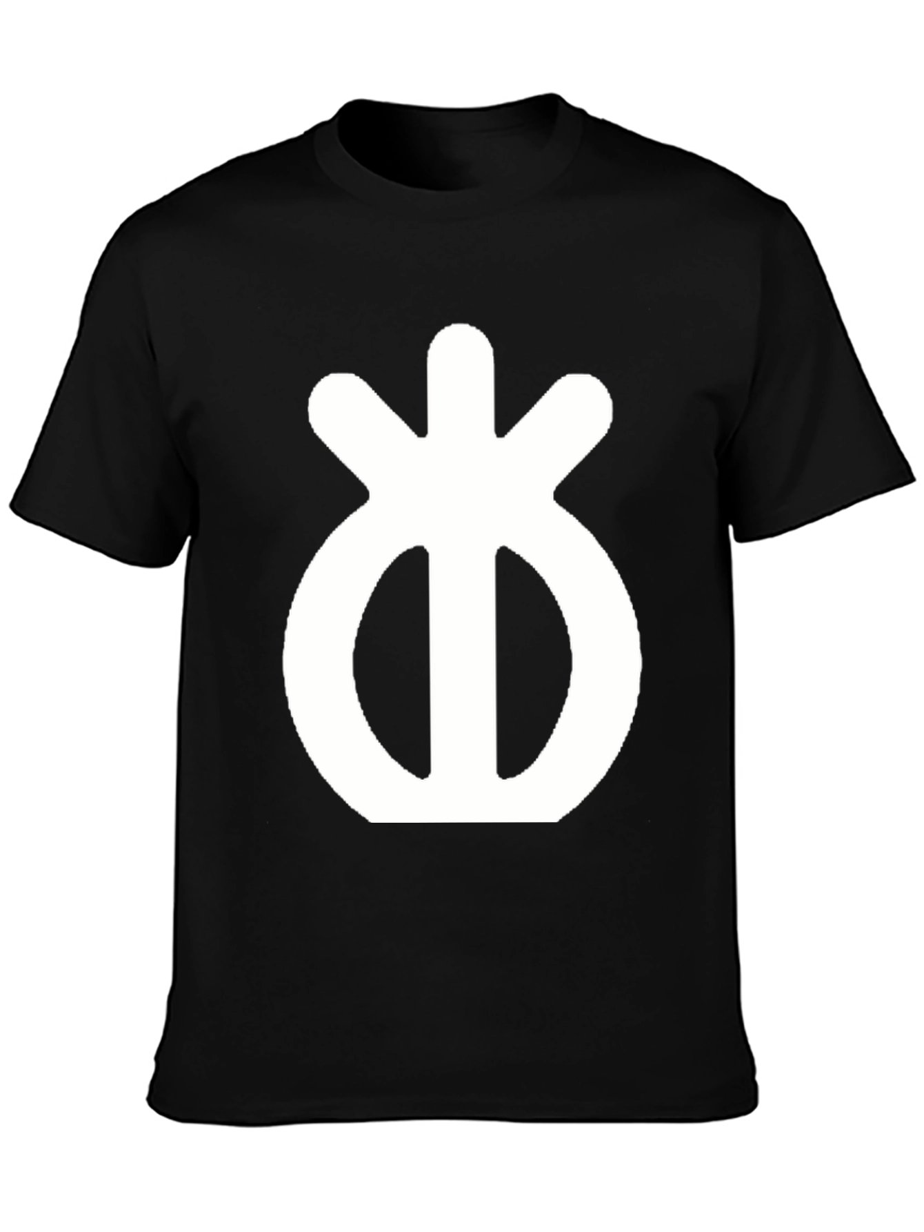 Black Symbol T-Shirt - Black Cotton Blend Tee view 3