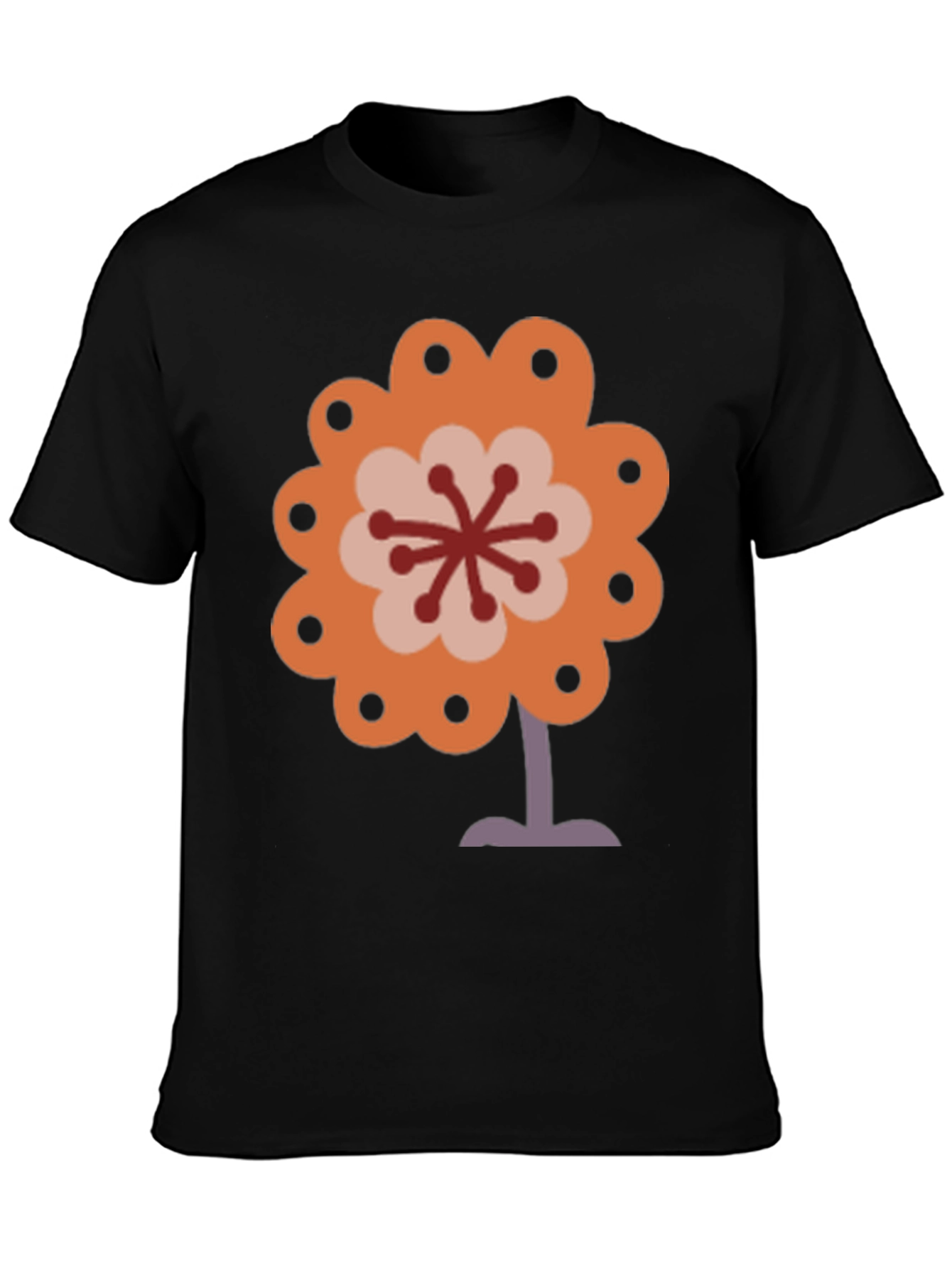 Black Retro Flower Power Graphic Tee - Black view 3