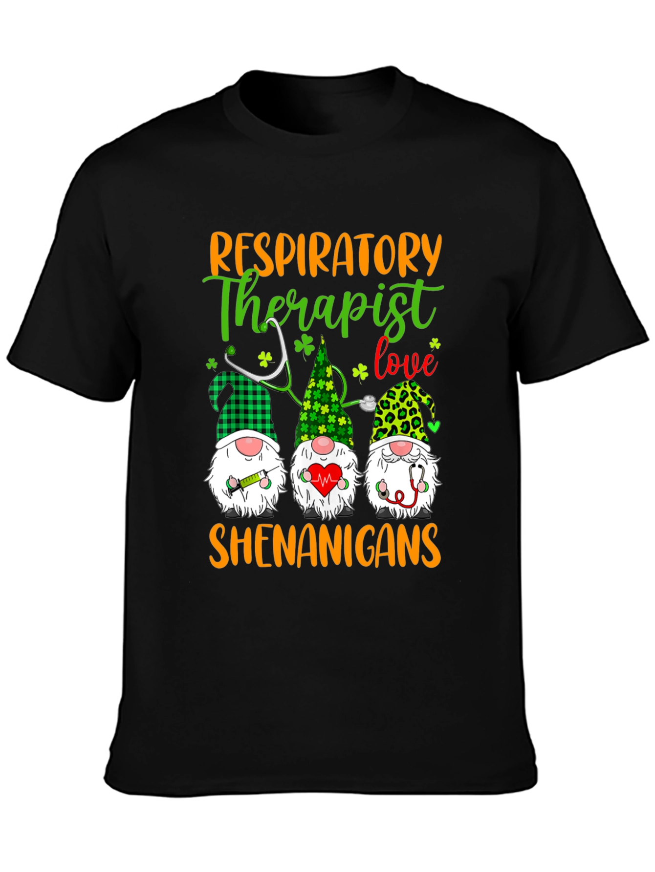 Black Respiratory Therapist Shenanigans T-Shirt view 3