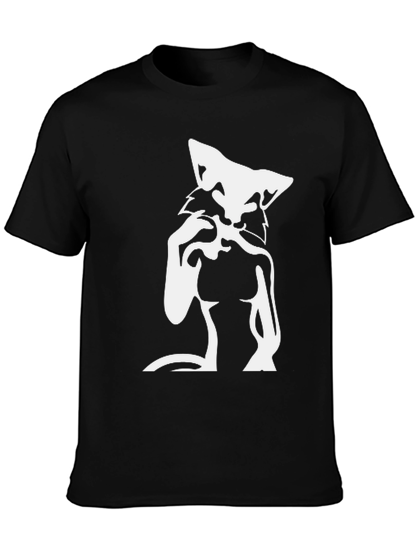 Black Wolf Graphic T-Shirt - Men's Black Tee view 3