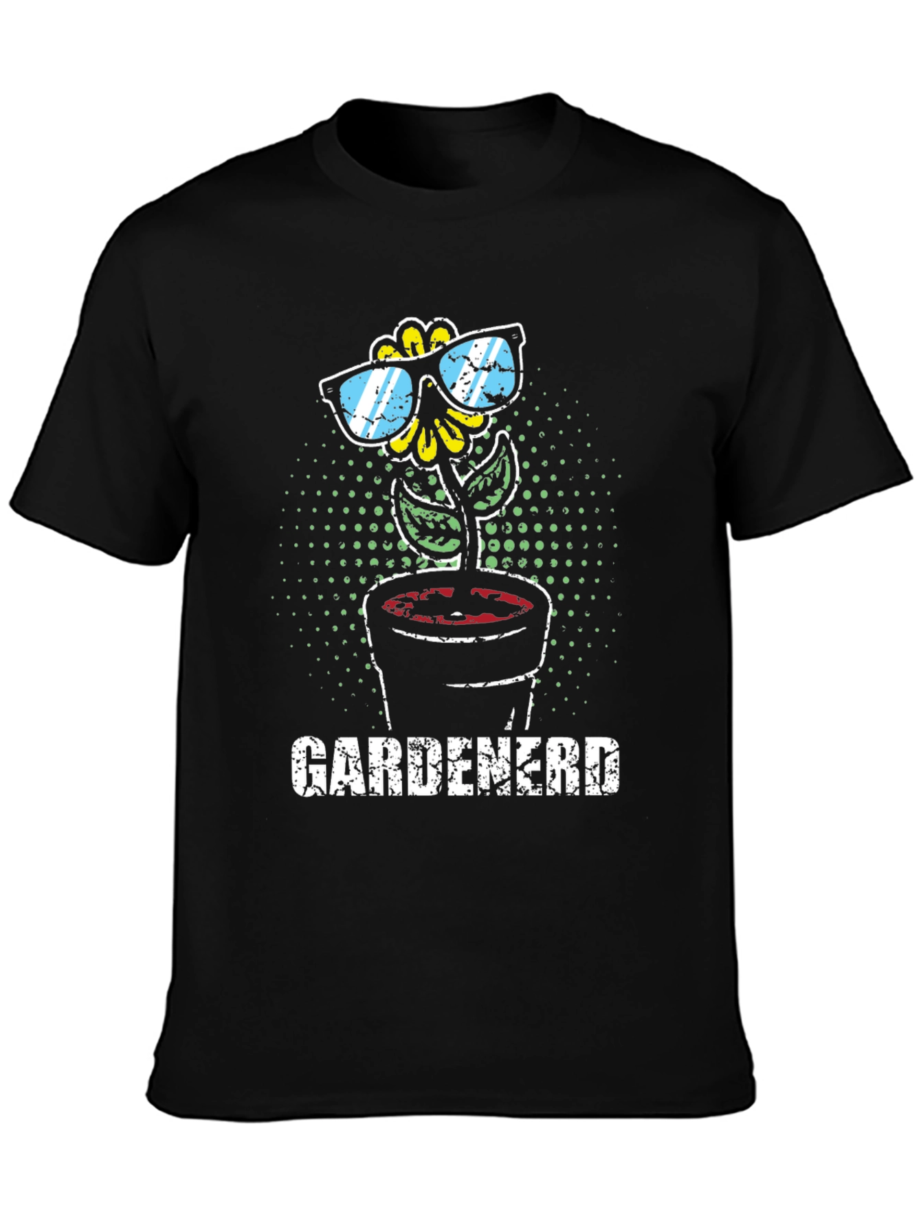 Black Gardenerd T-Shirt - Sunflower Sunglasses Novelty Tee view 3