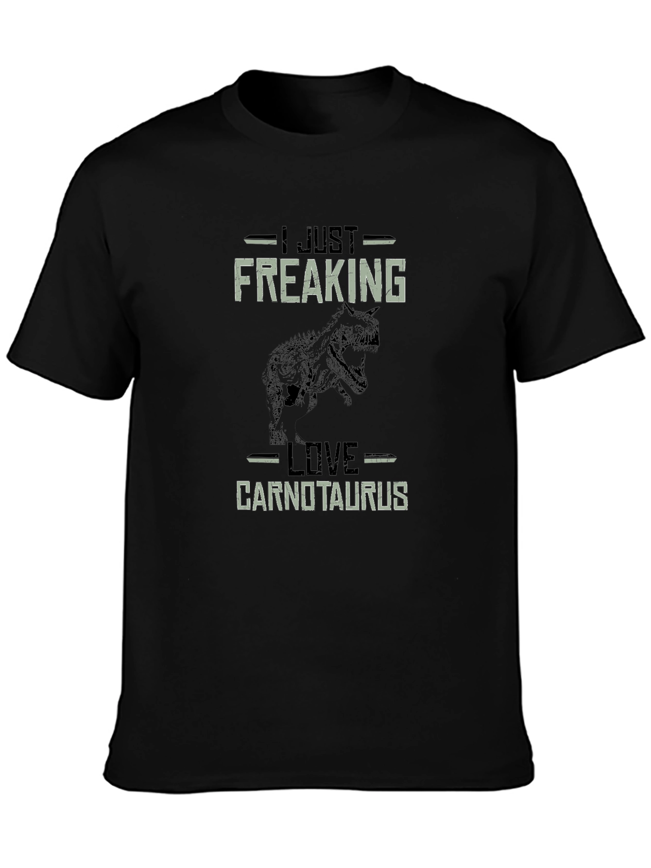 Black I Just Freaking Love Carnotaurus T-Shirt view 3