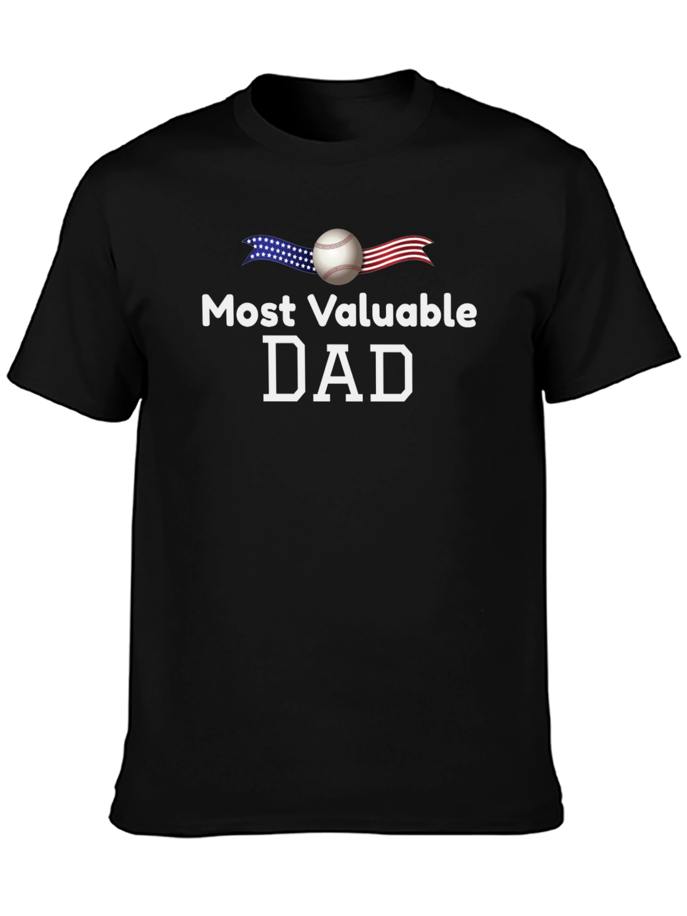 Black Most Valuable Dad Baseball T-Shirt view 3