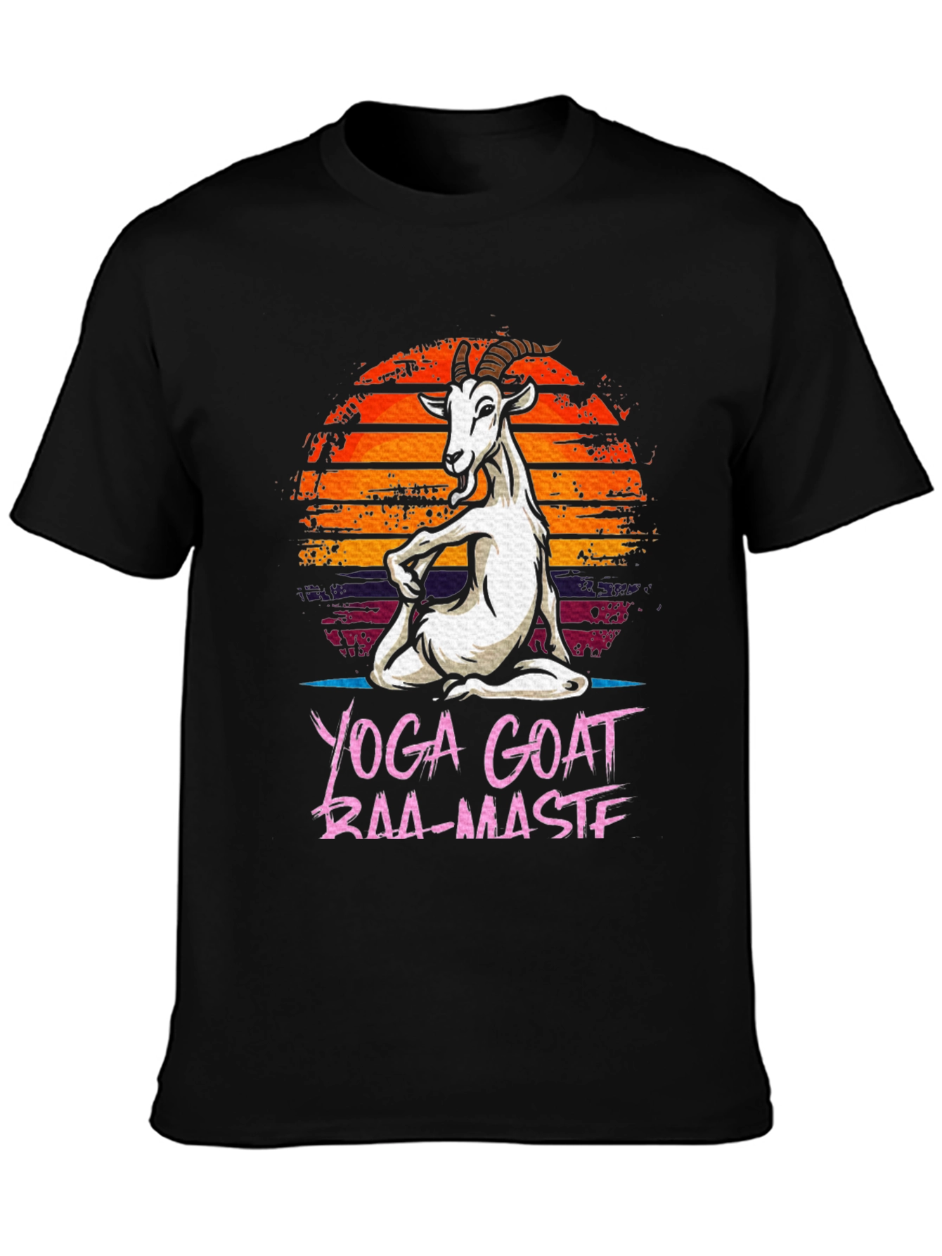 Black Yoga Goat Baa-Maste Funny Graphic Tee view 3