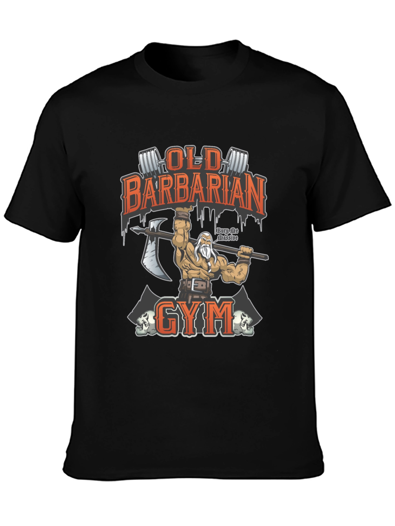 Black Old Barbarian Gym Black T-Shirt view 3