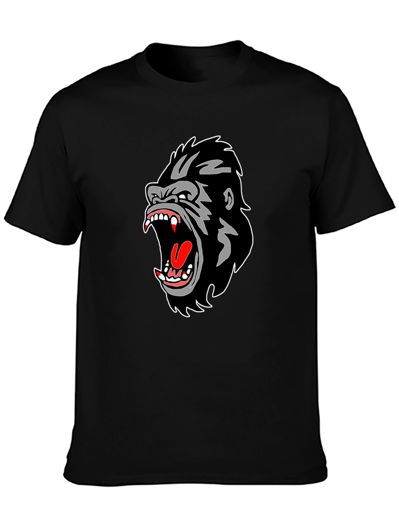 Black Gorilla Graphic Print Black T-Shirt view 3