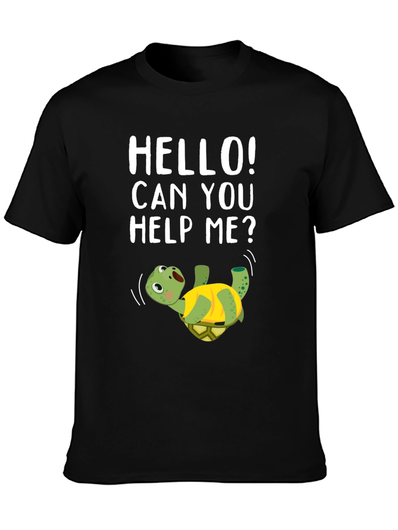 Black Help Me Turtle Graphic T-Shirt view 3