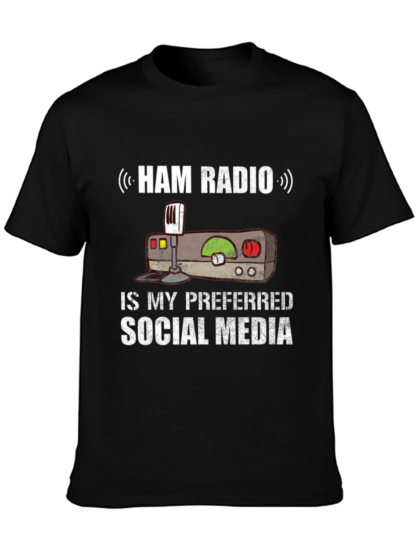 Black Ham Radio Social Media T-Shirt view 3
