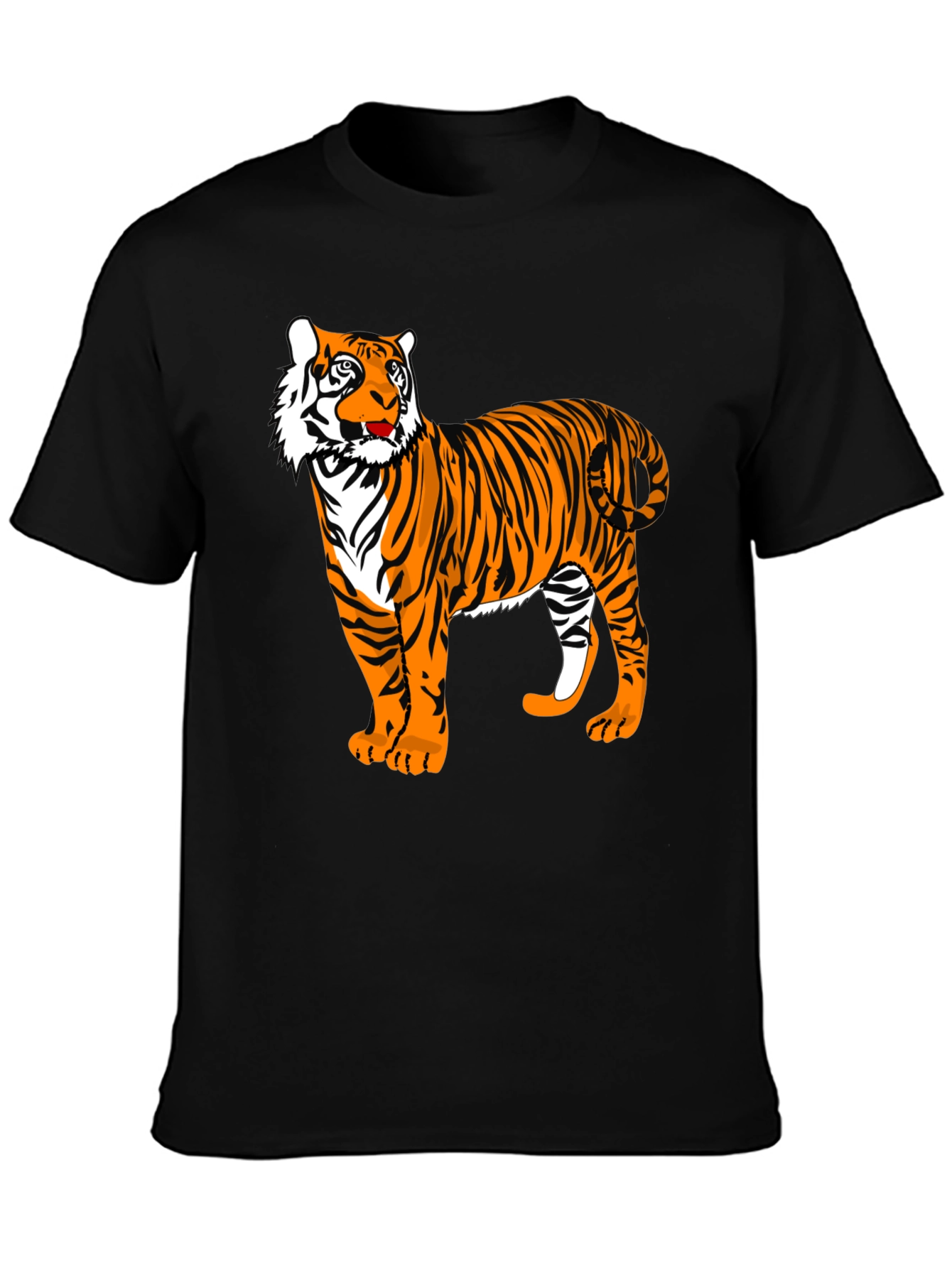 Black Tiger Graphic Black T-Shirt view 3