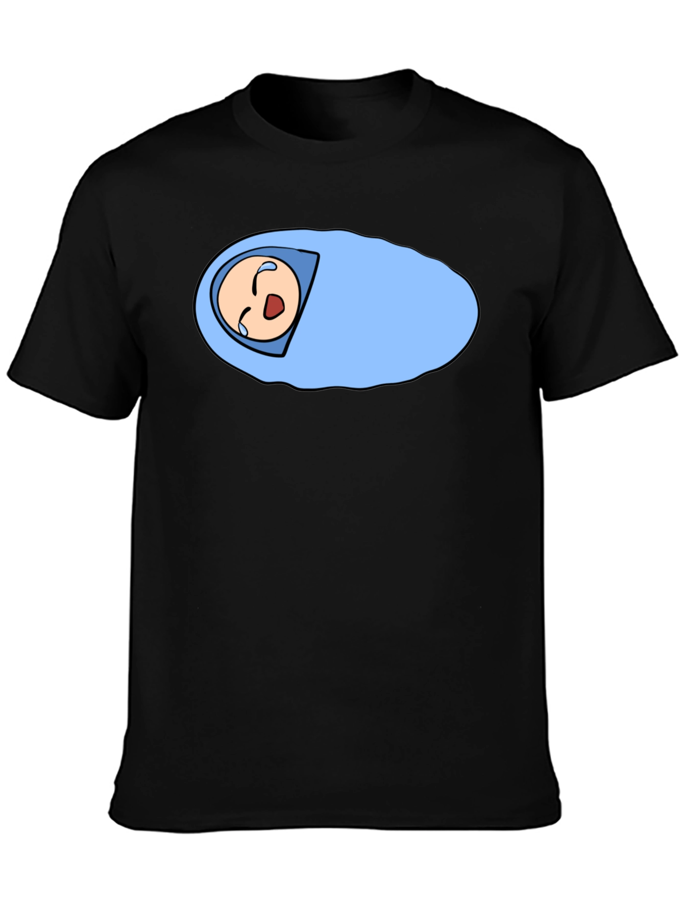 Black Cartoon Baby T-Shirt - Black, Unique Design view 3