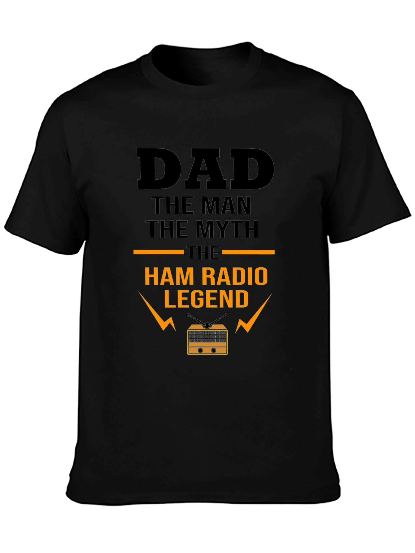 Black Dad Ham Radio Legend T-Shirt view 3