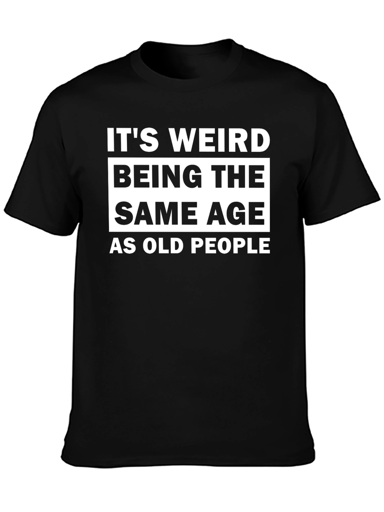 Black Funny "Old People" Graphic T-Shirt view 3