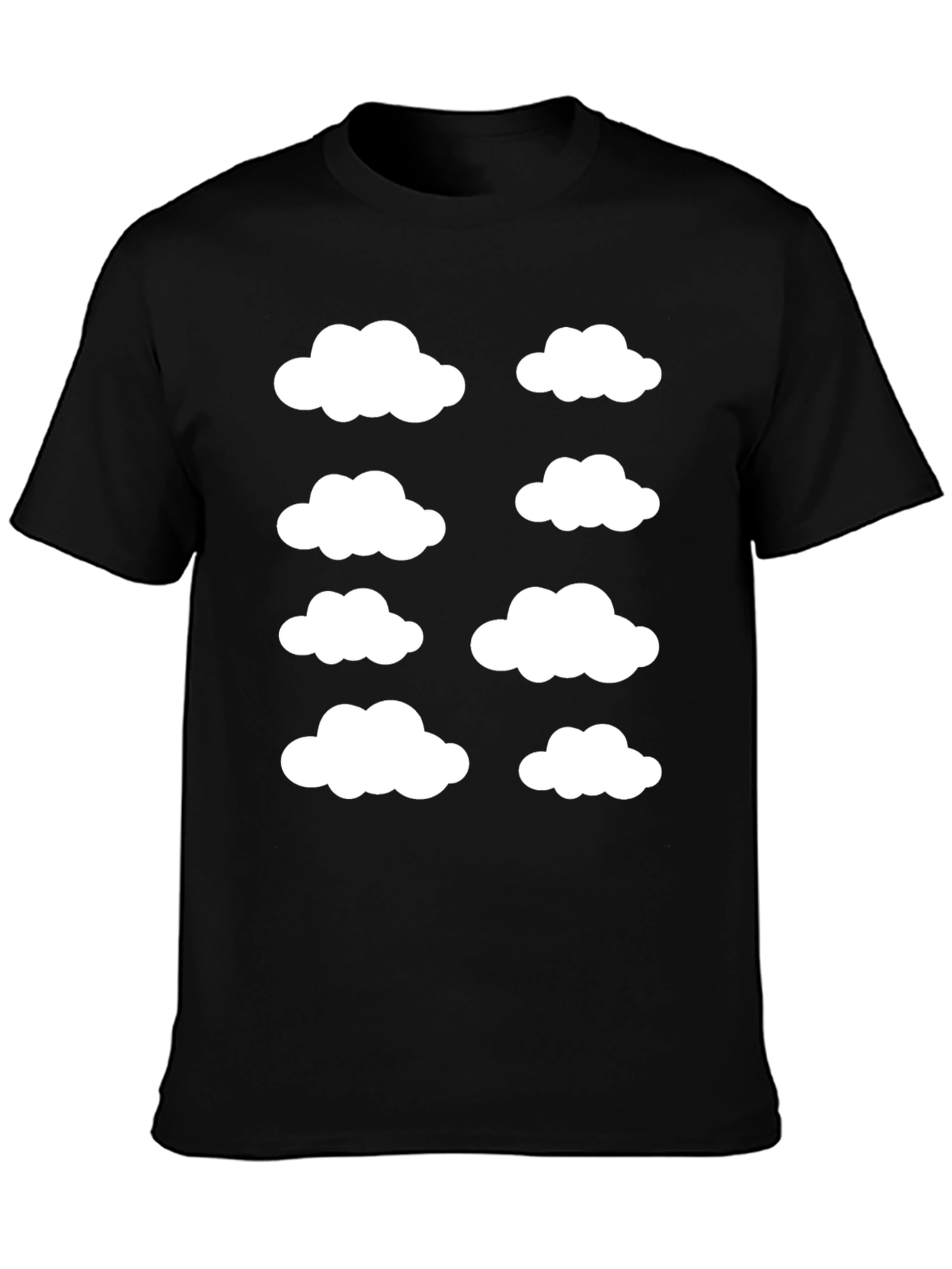Black Cloud Print Black T-Shirt - Stylish & Unique view 3