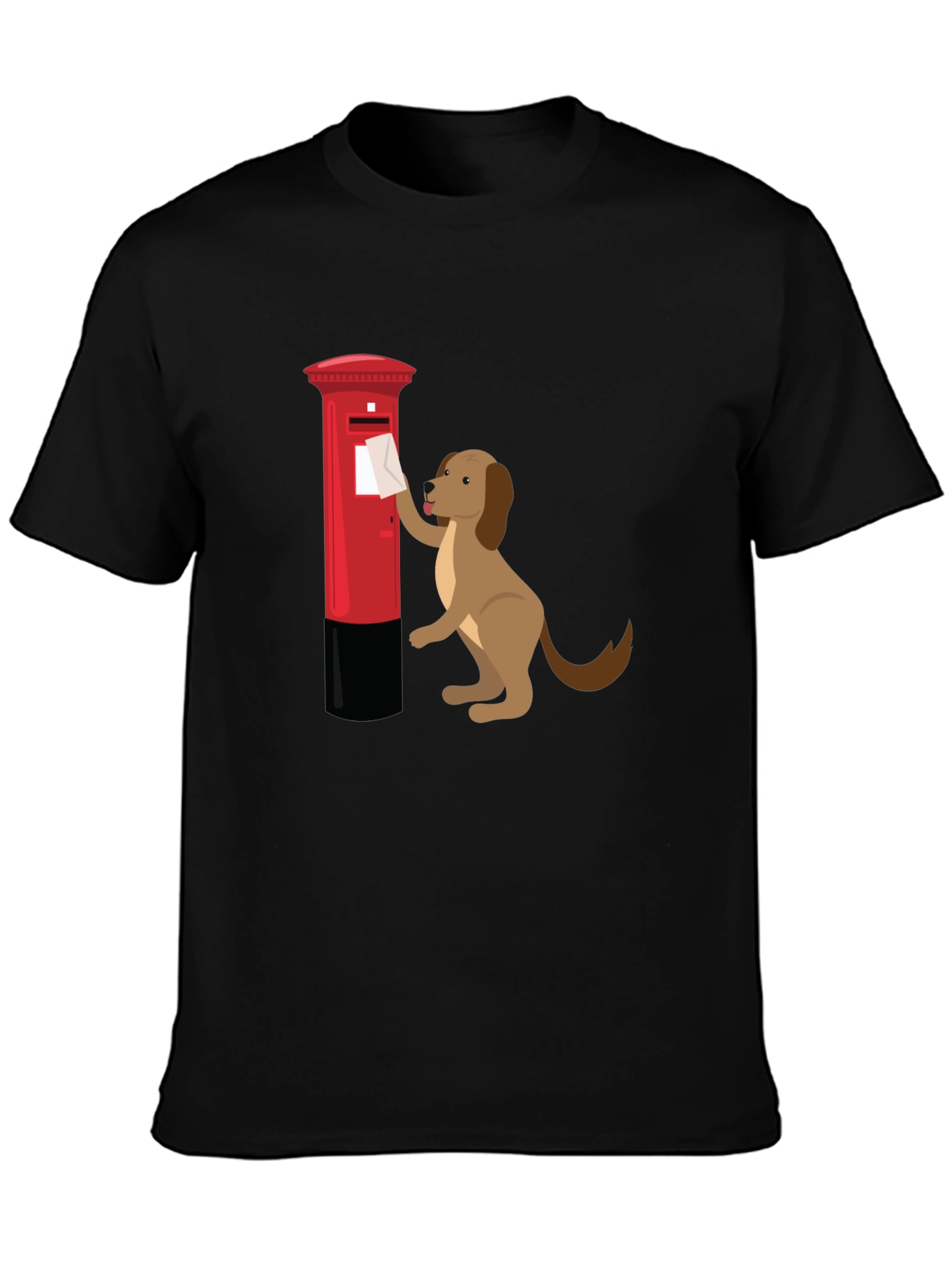 Black Dog Posting Letter Graphic T-Shirt view 3