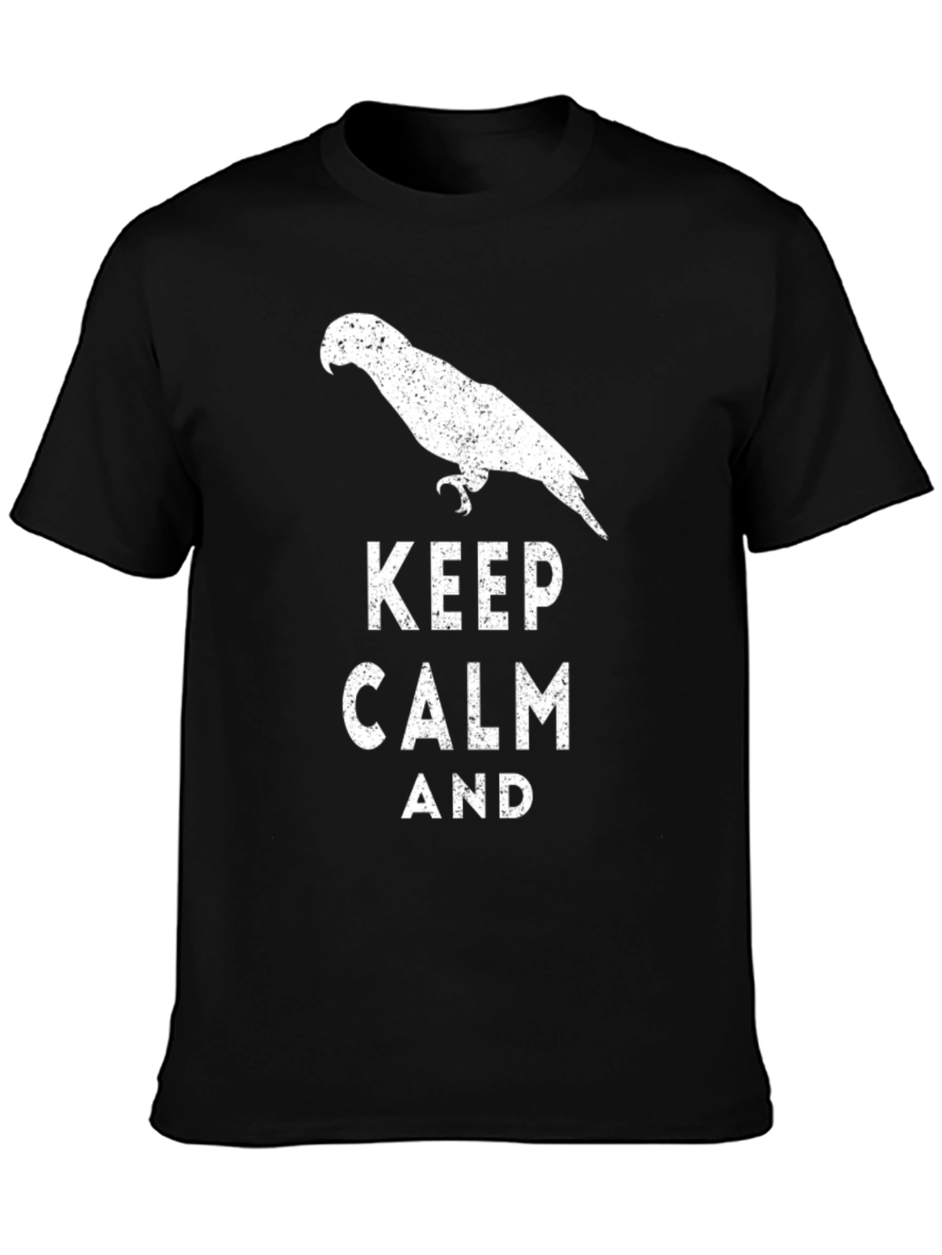 Black Keep Calm Parrot T-Shirt view 3