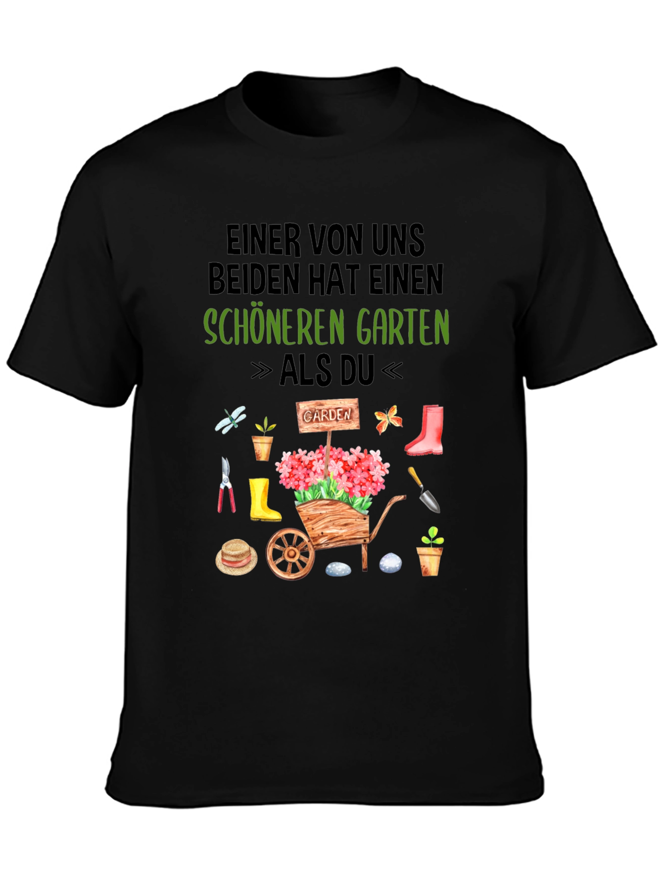 Black Gardener T-Shirt: "Schöneren Garten" view 3