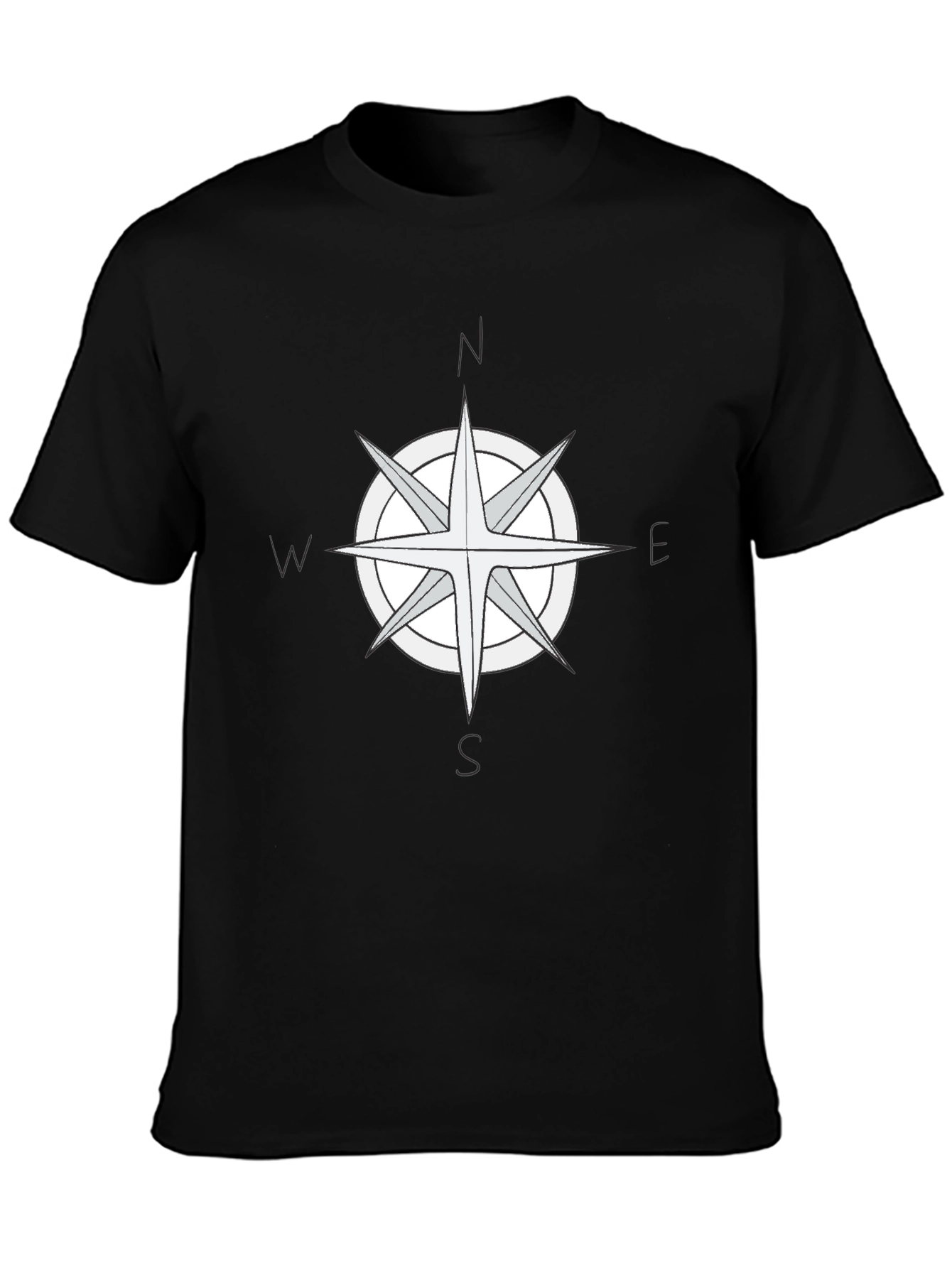 Black Compass Rose Graphic T-Shirt - Classic Black Tee view 3