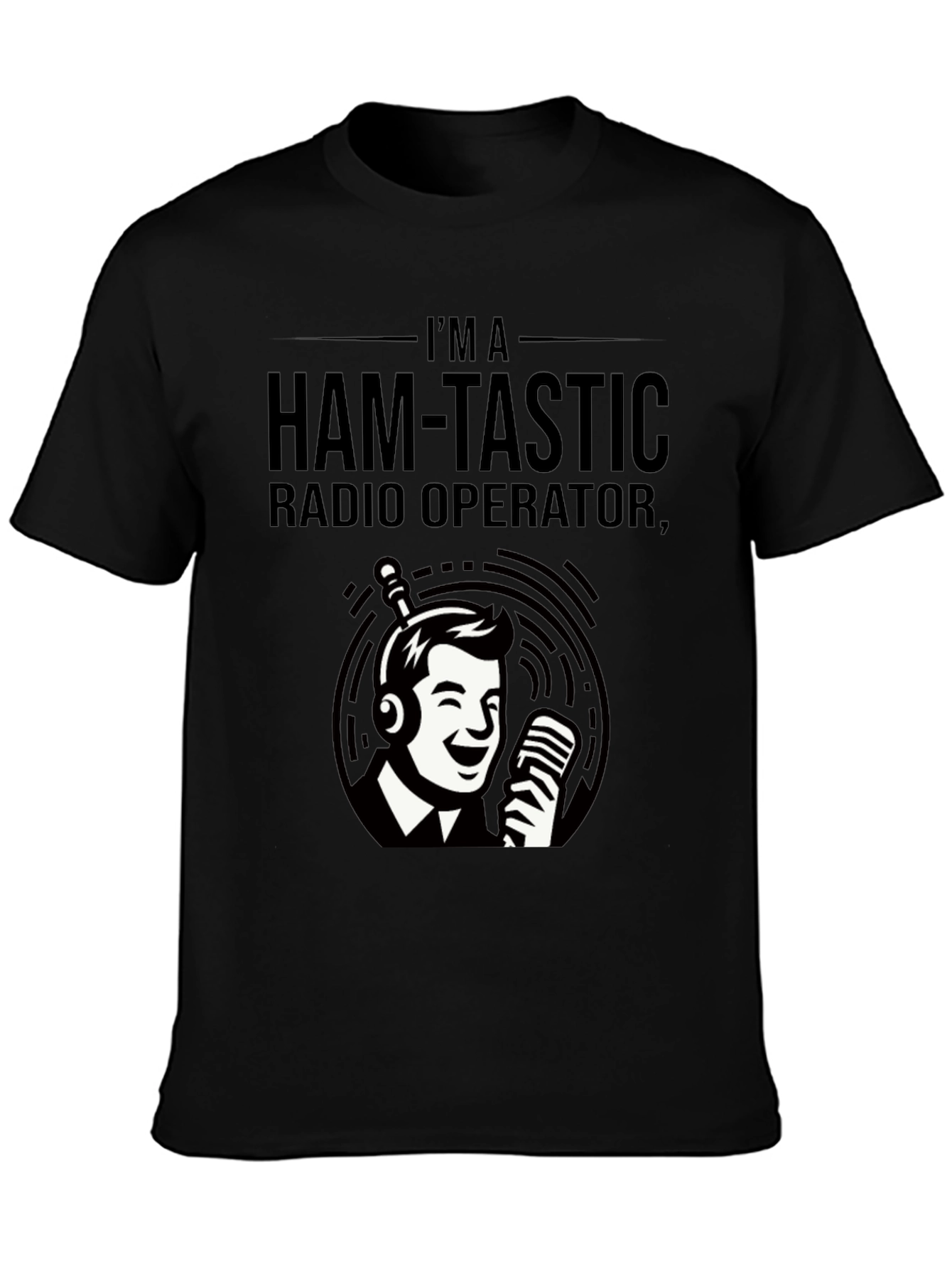Black Ham-Tastic Radio Operator T-Shirt view 3